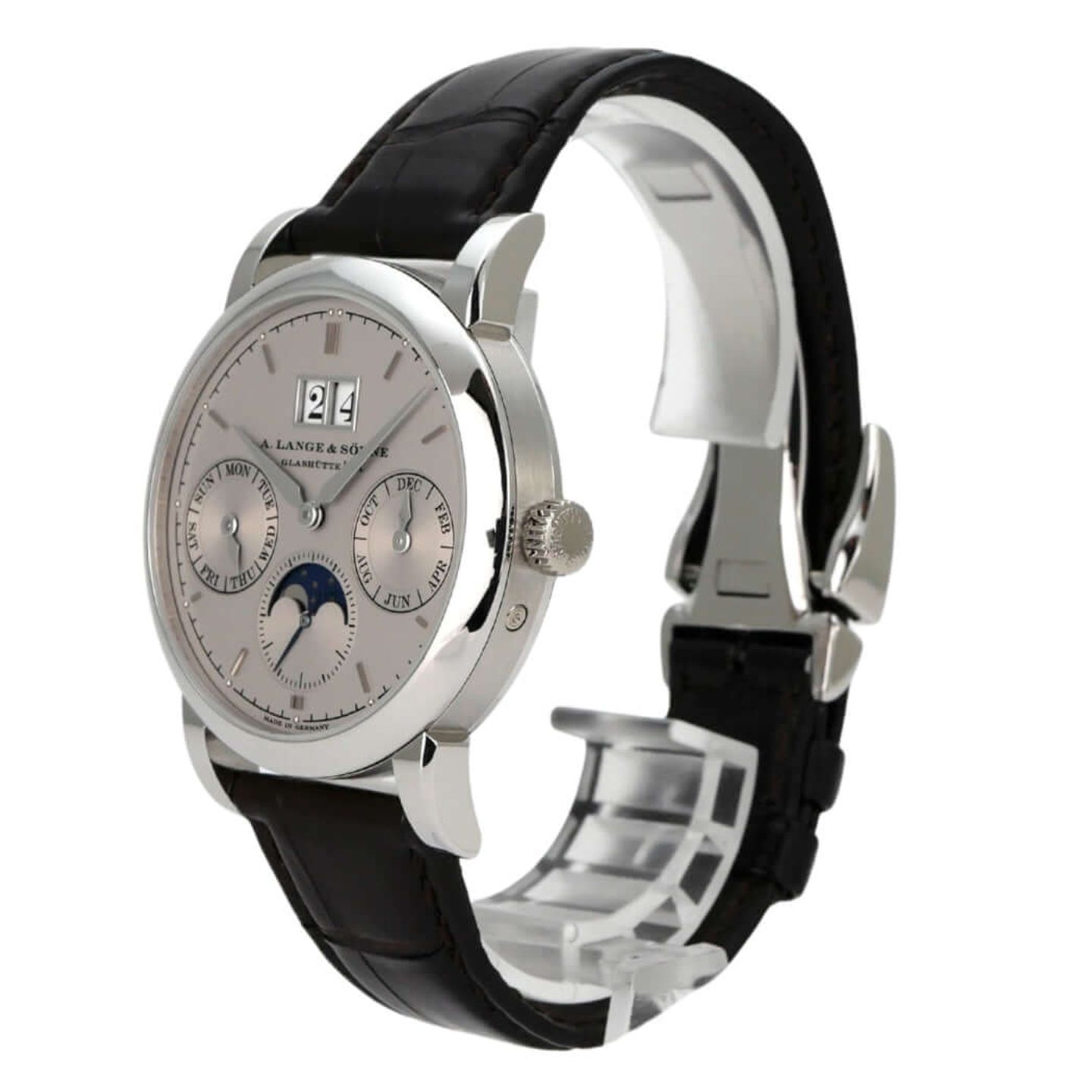 A. Lange & Söhne Saxonia 330.025 (2013) - Zilver wijzerplaat 39mm Platina (3/8)