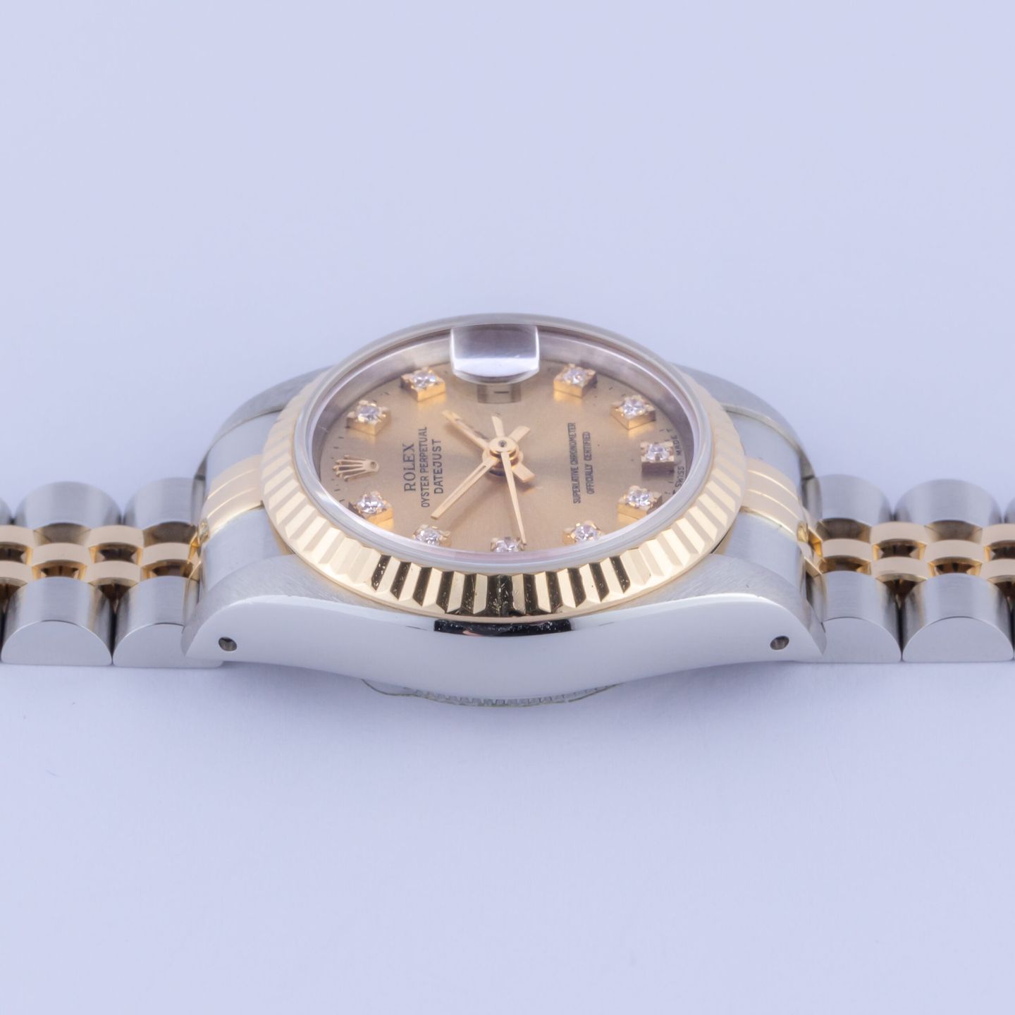 Rolex Lady-Datejust 69173 (1988) - Champagne wijzerplaat 26mm Goud/Staal (6/8)