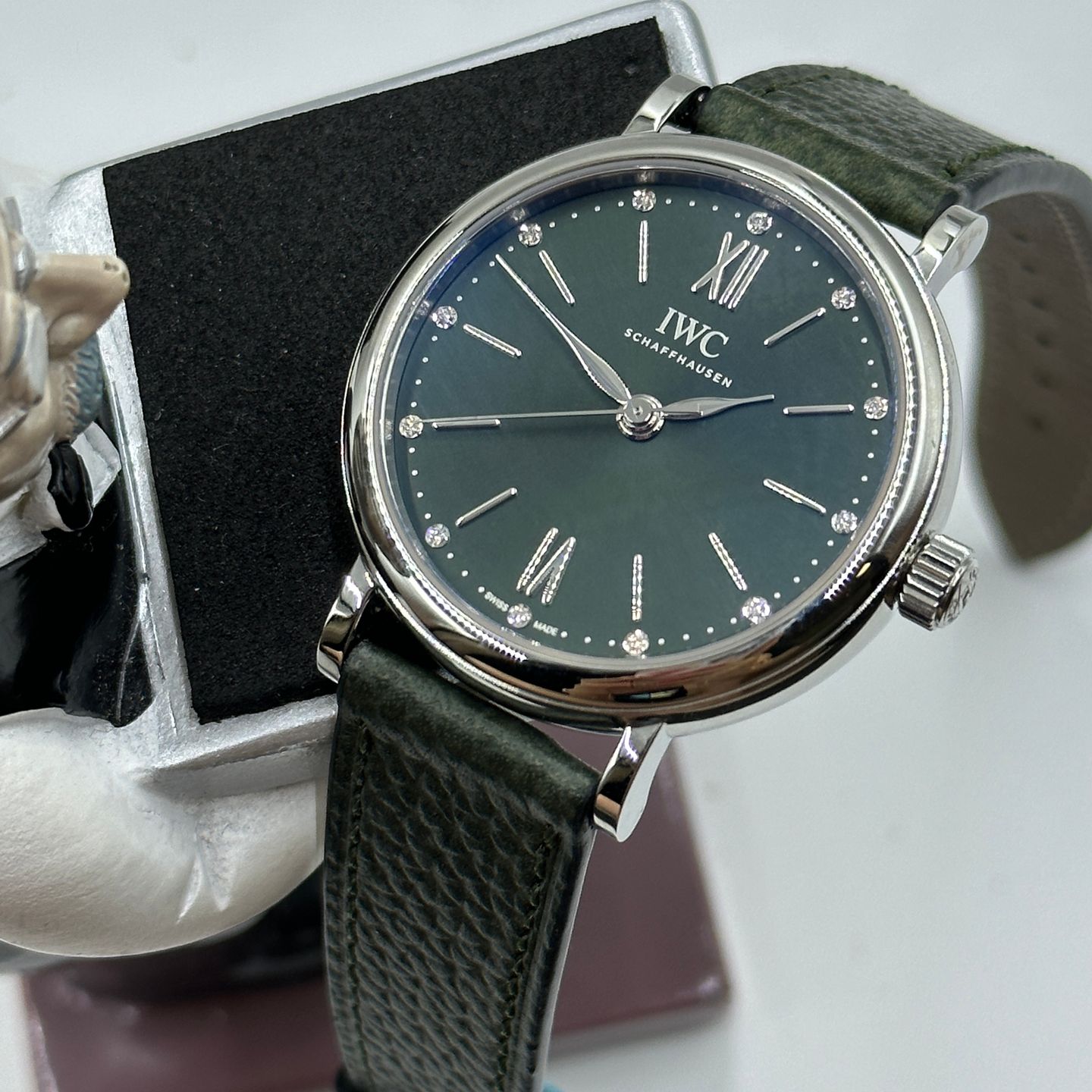 IWC Portofino Automatic IW357412 (2023) - Groen wijzerplaat 34mm Staal (1/8)