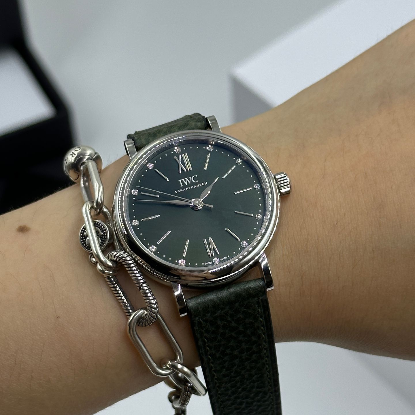 IWC Portofino Automatic IW357412 (2023) - Groen wijzerplaat 34mm Staal (8/8)