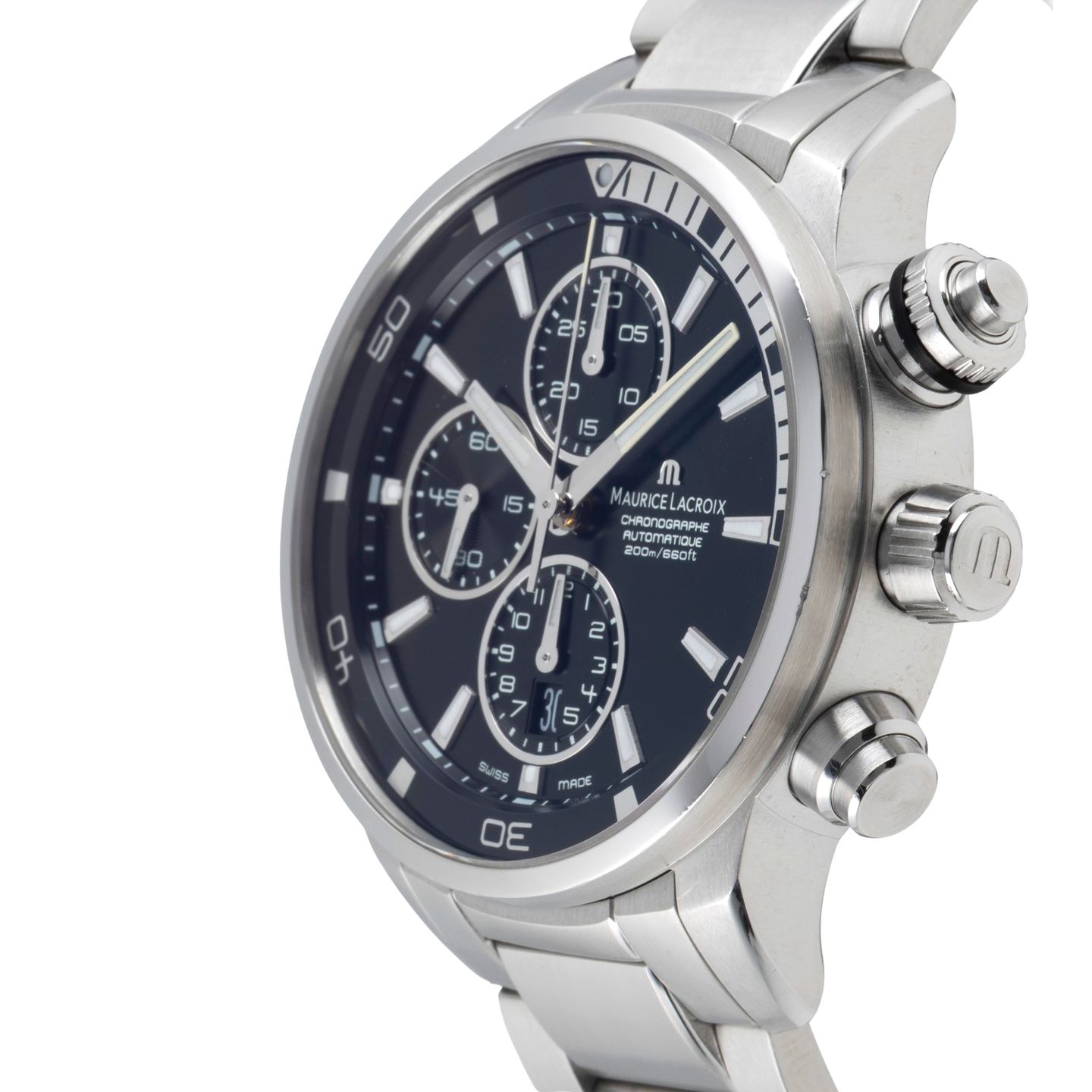 Maurice Lacroix Pontos S PT6008-SS002-330-1 (Onbekend (willekeurig serienummer)) - Zwart wijzerplaat 43mm Staal (6/8)