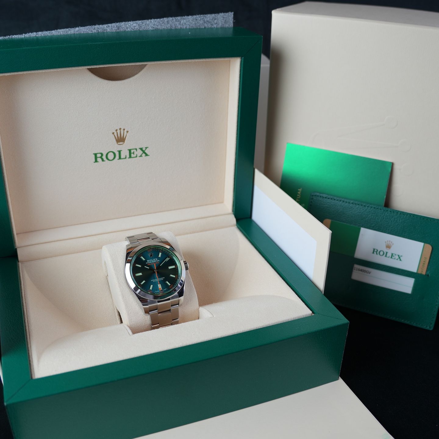 Rolex Milgauss 116400GV (2018) - Blauw wijzerplaat 40mm Staal (8/8)