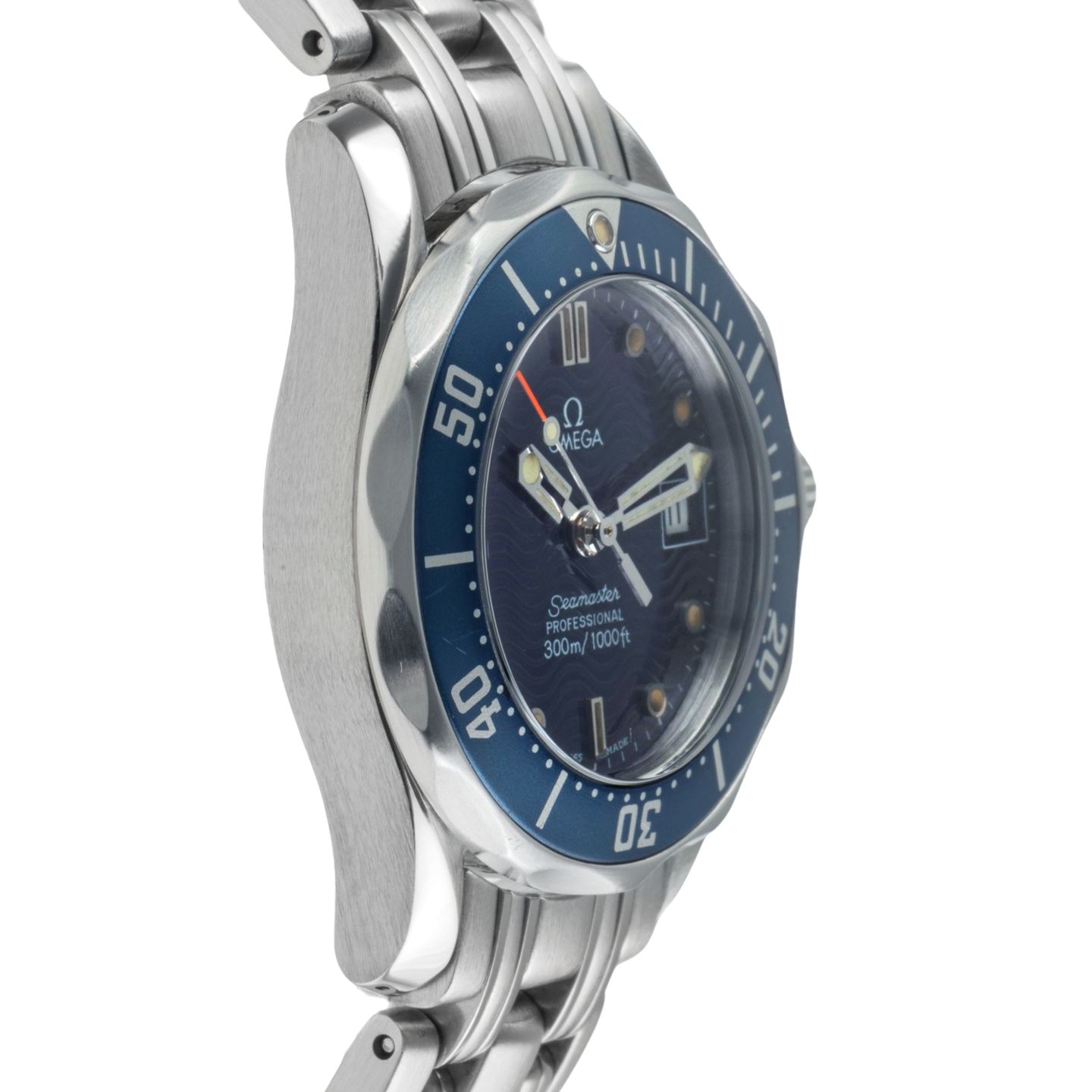 Omega Seamaster Diver 300 M 2583.80.00 (1995) - Blue dial 28 mm Steel case (7/8)