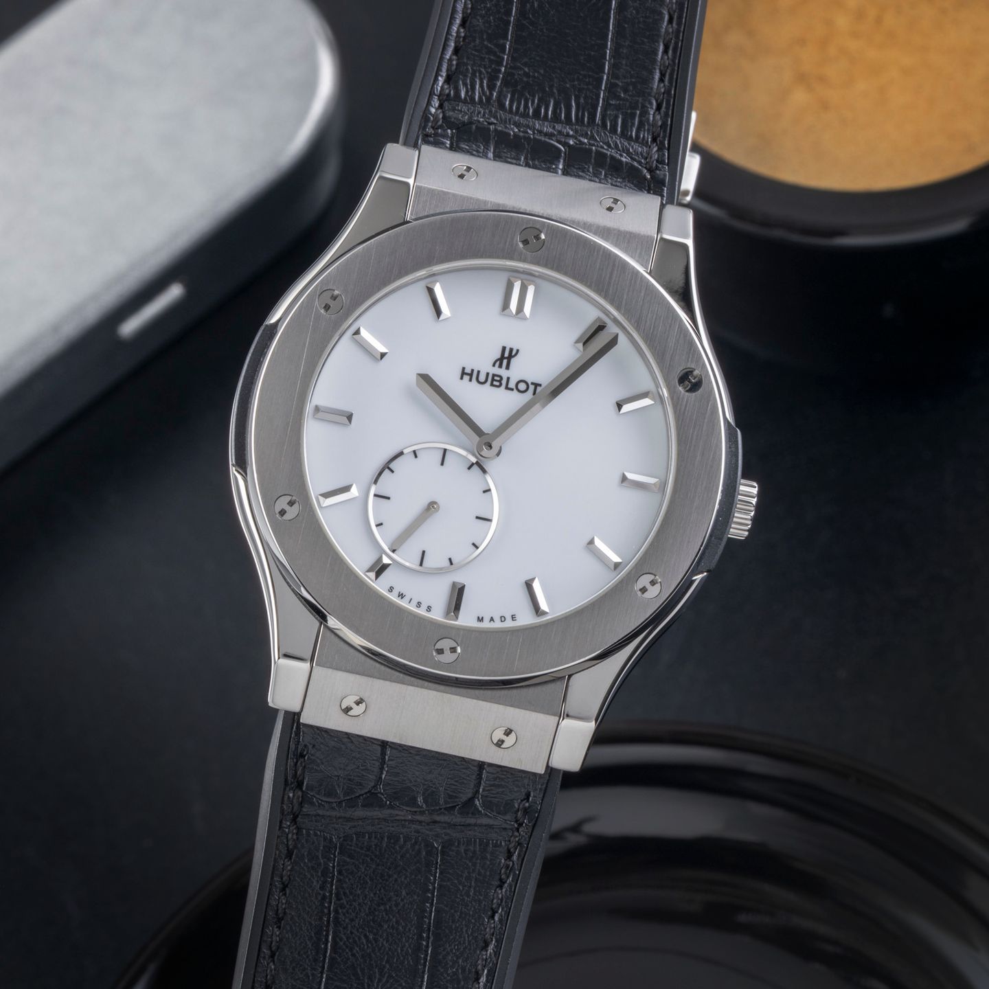 Hublot Classic Fusion Ultra-Thin 515.NX.2210.LR (2023) - White dial 45 mm Titanium case (3/8)