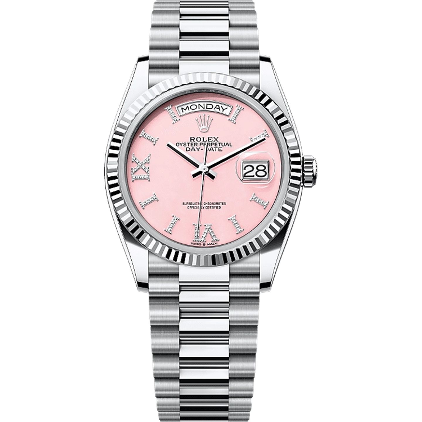 Rolex Day-Date 36 128236 (2025) - Roze wijzerplaat 36mm Platina (1/1)