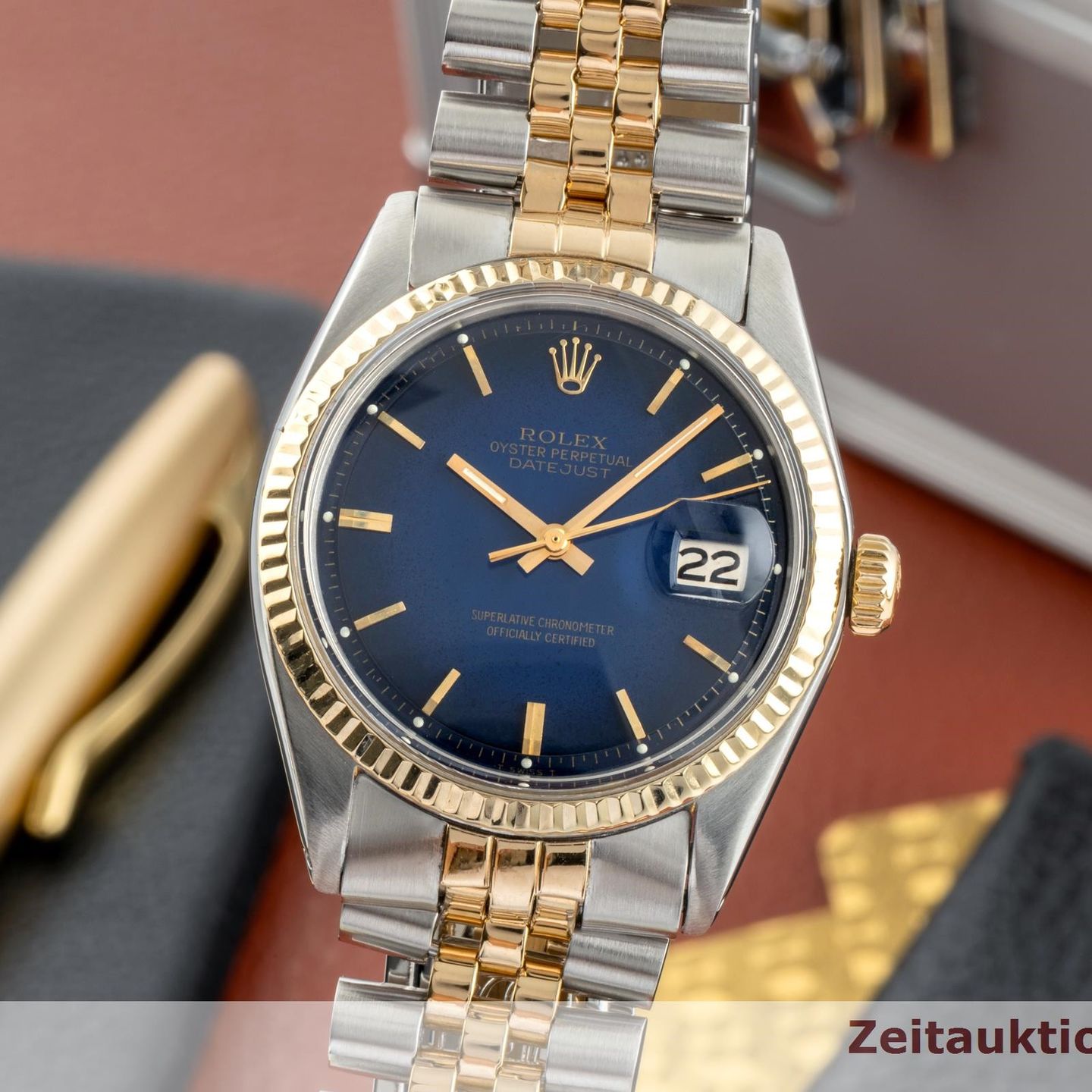 Rolex Datejust 1601 (1975) - Blue dial 36 mm Gold/Steel case (3/8)