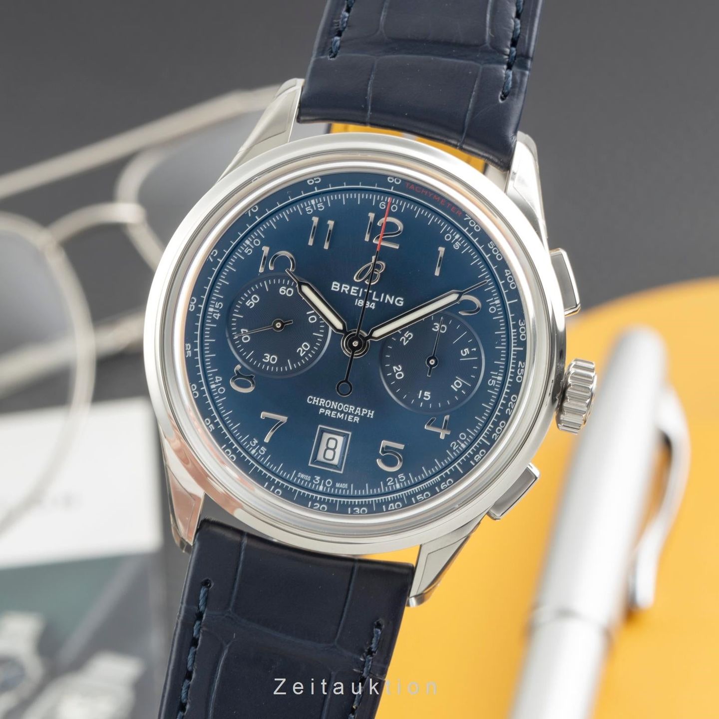 Breitling Premier AB0145171C1P2 (Unknown (random serial)) - Blue dial 42 mm Steel case (1/8)