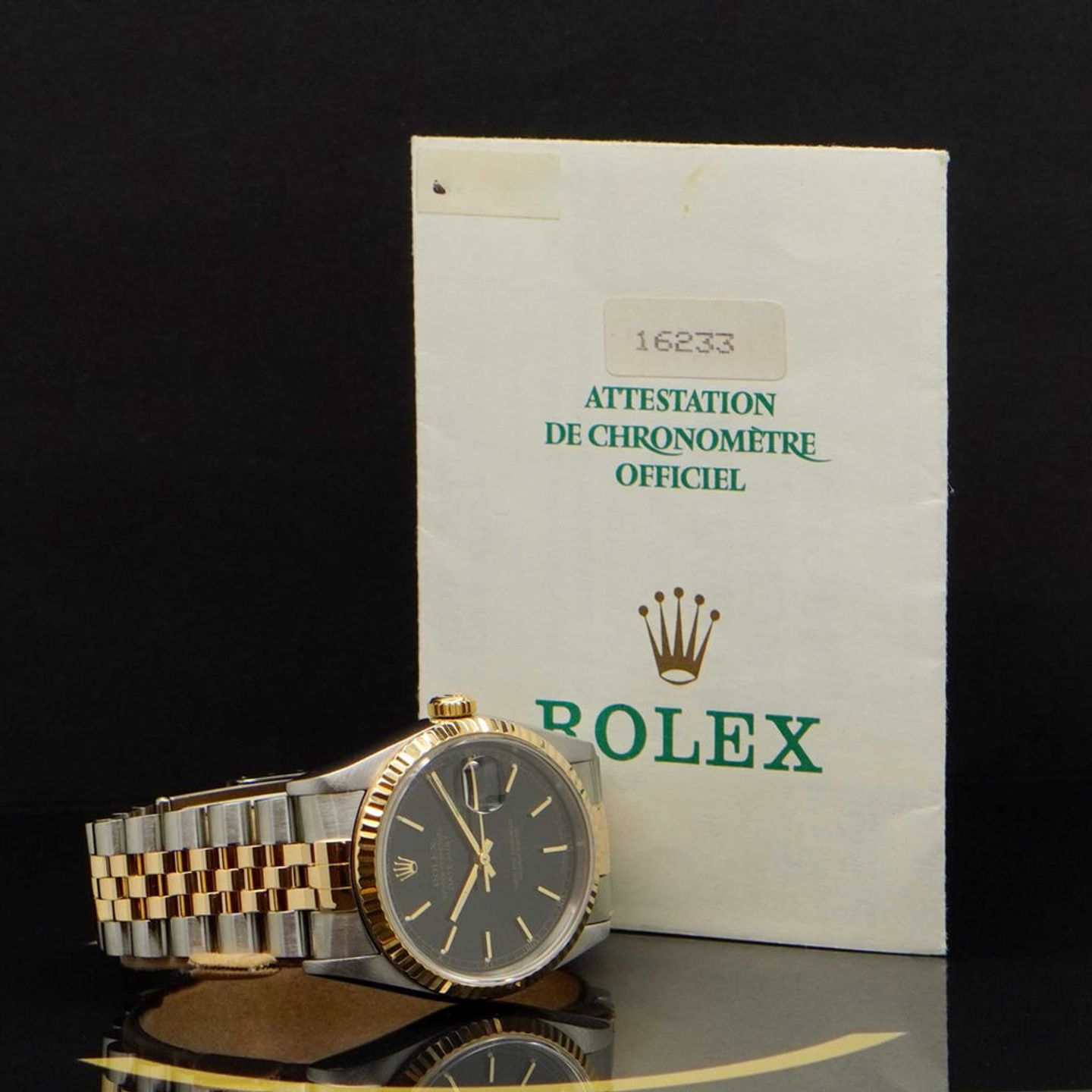 Rolex Datejust 36 16233 (1995) - Zwart wijzerplaat 36mm Goud/Staal (5/7)
