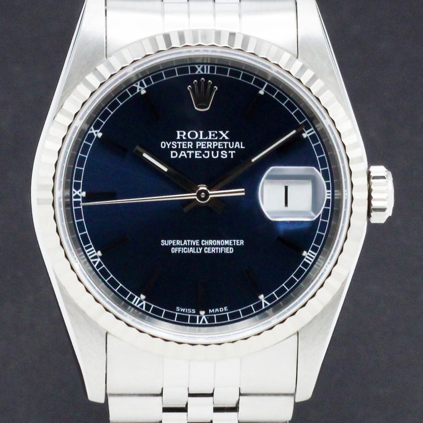 Rolex Datejust 36 16234 (2000) - Blauw wijzerplaat 36mm Staal (1/7)