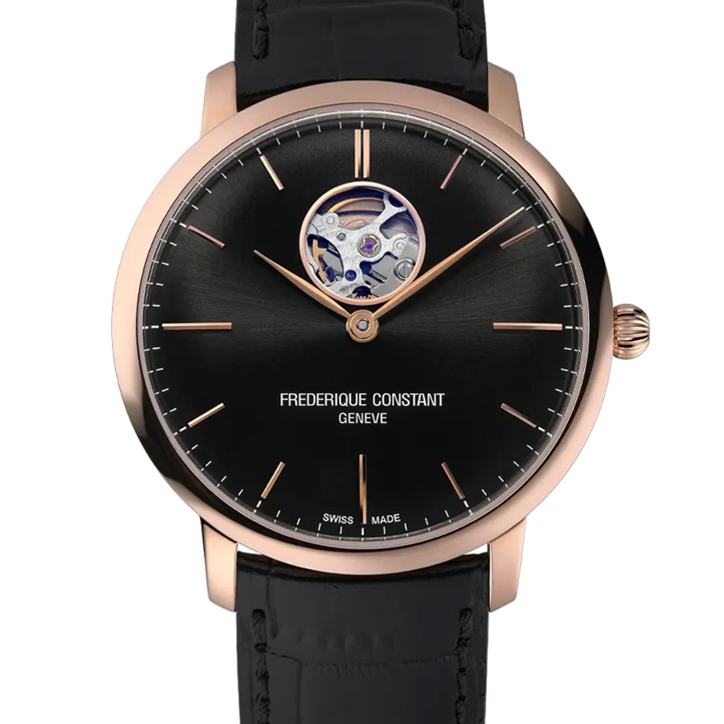 Frederique Constant Slimline Heart Beat Automatic FC-312B4S4 (2024) - Black dial 40 mm Steel case (1/2)