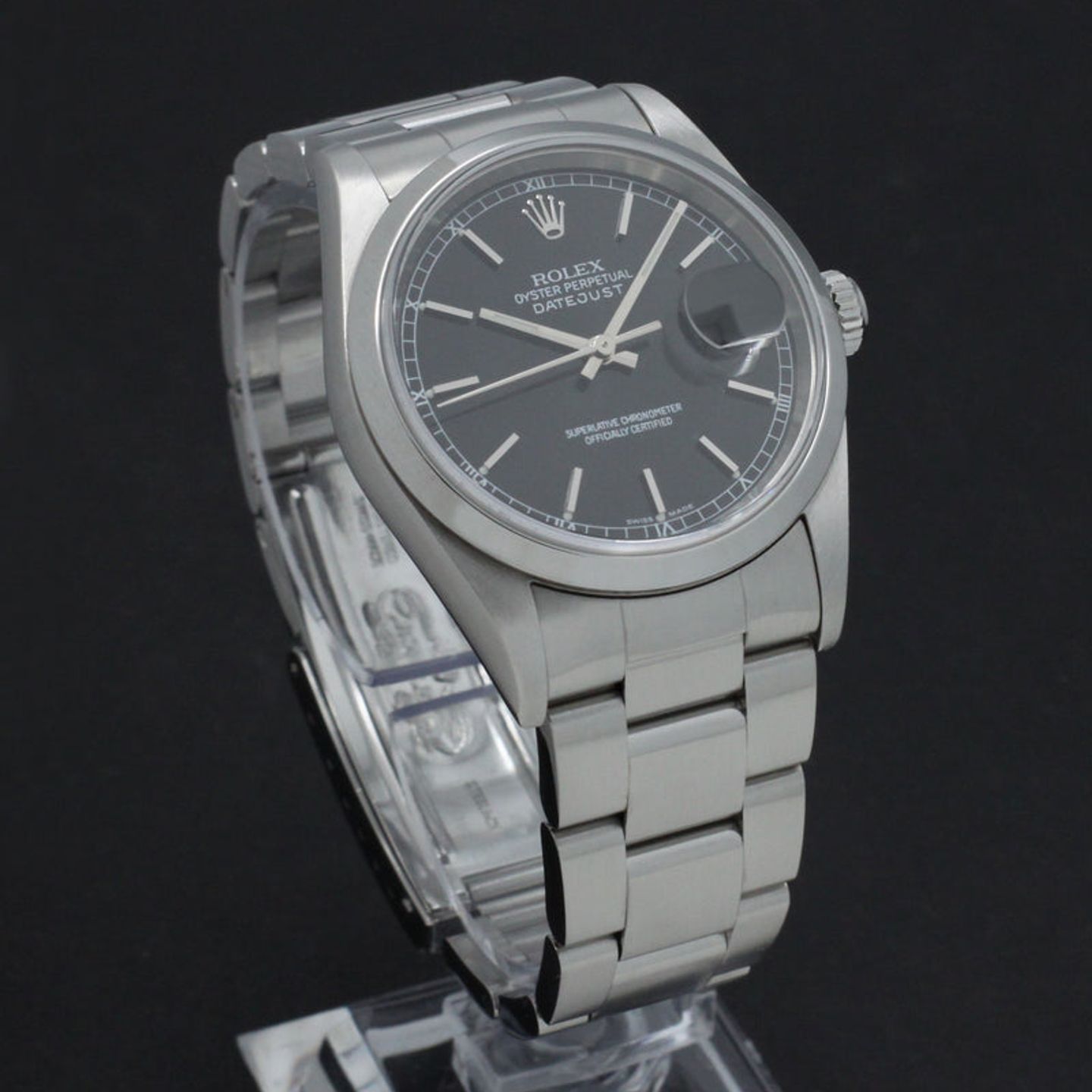 Rolex Datejust 36 16200 (2004) - Black dial 36 mm Steel case (4/7)