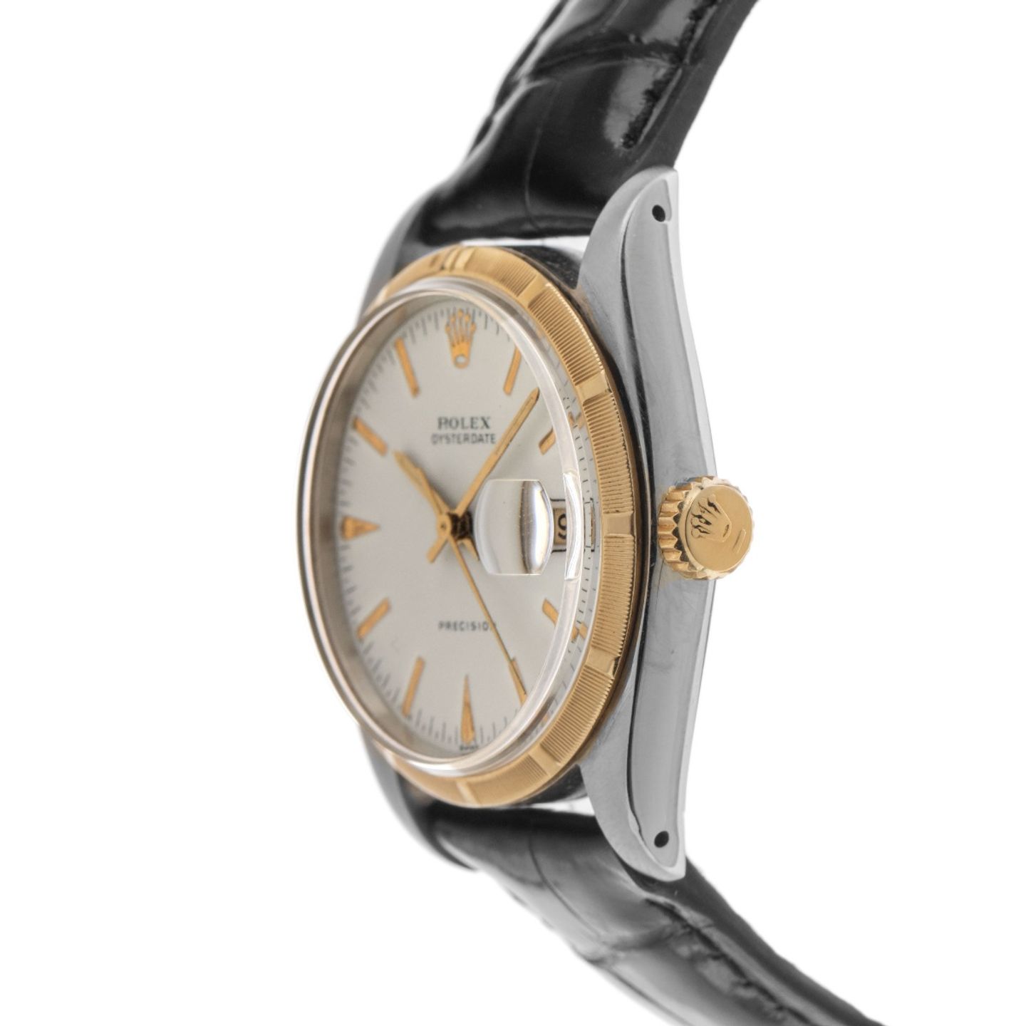 Rolex Oyster Precision 6694 (1947) - White dial 34 mm Gold/Steel case (4/8)