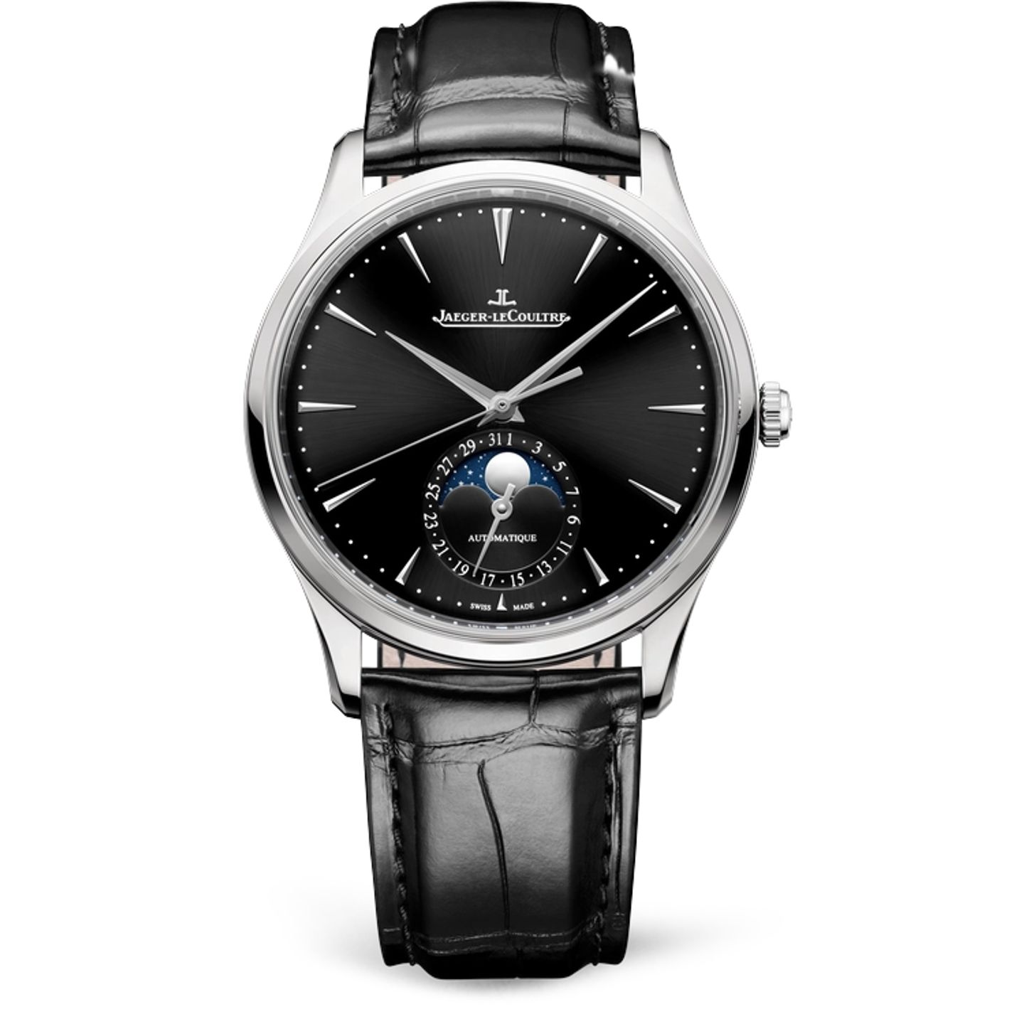 Jaeger-LeCoultre Master Ultra Thin Moon Q1368471 (2025) - Zwart wijzerplaat 39mm Staal (1/1)