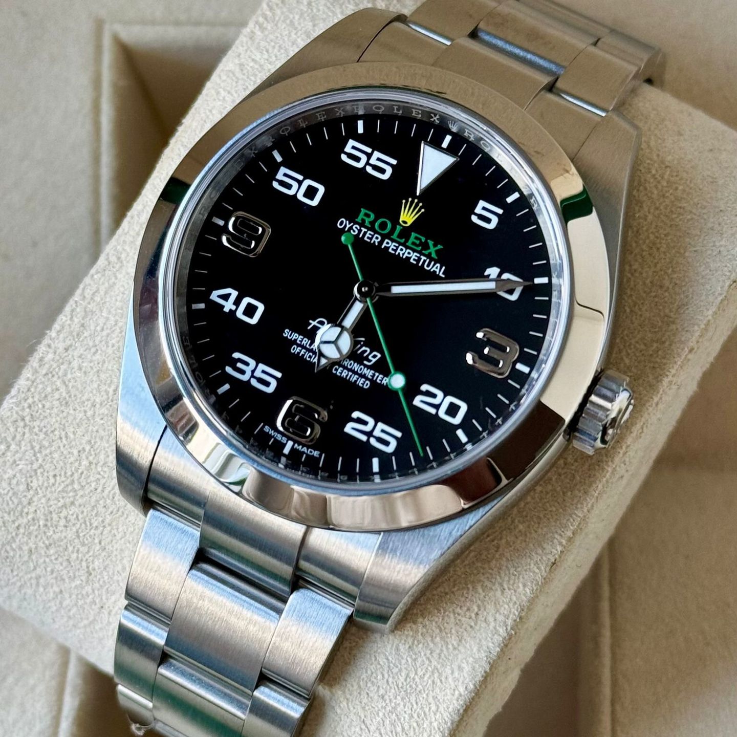 Rolex Air-King 116900 (2021) - Zwart wijzerplaat 40mm Staal (3/7)