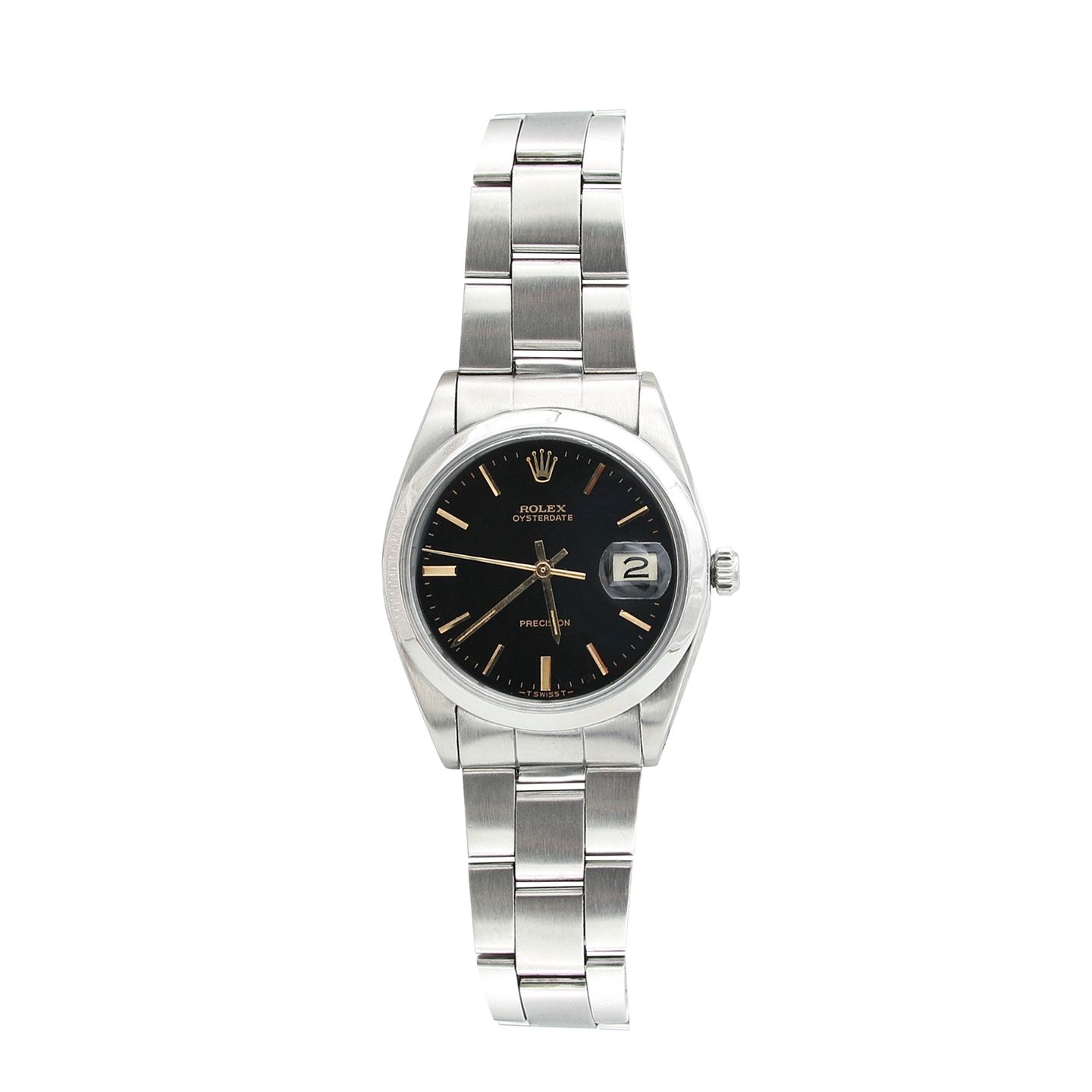 Rolex Oyster Precision 6694 (Onbekend (willekeurig serienummer)) - Zwart wijzerplaat 34mm Staal (1/8)