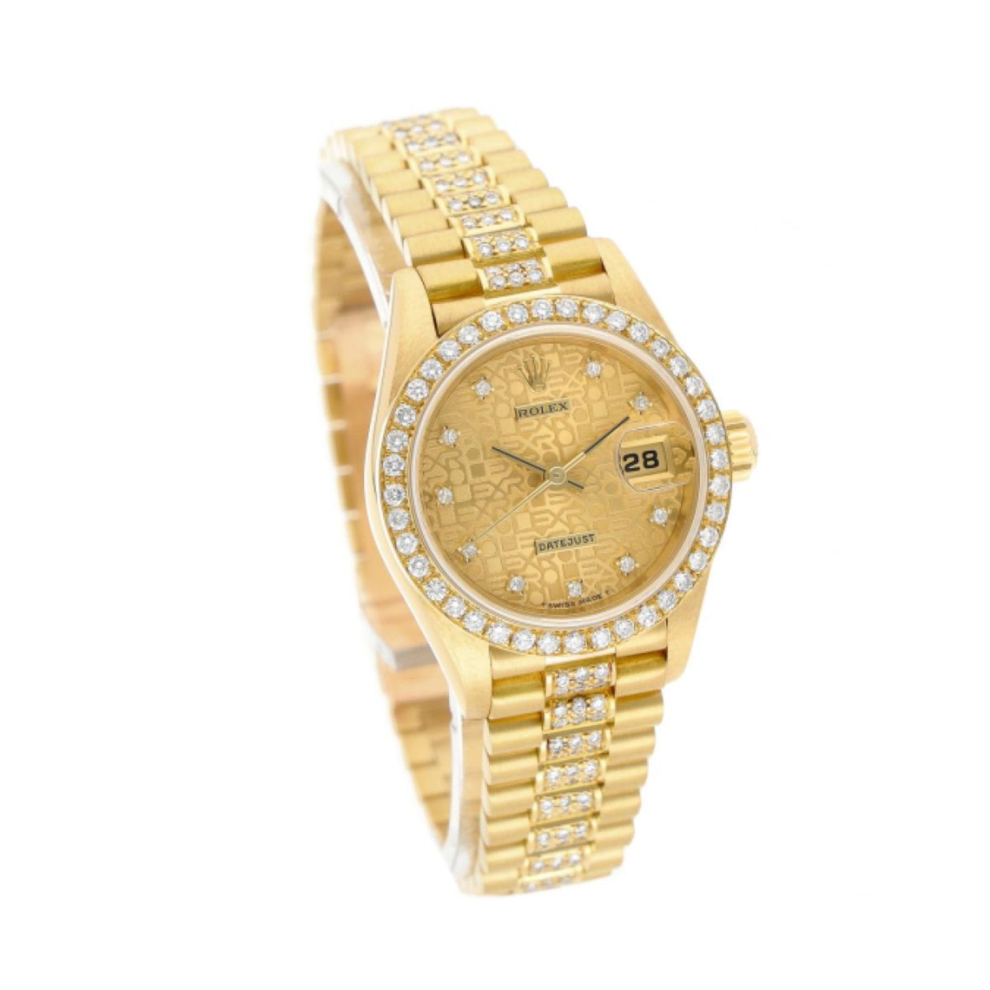 Rolex Lady-Datejust 69278 (1991) - Champagne dial 26 mm Yellow Gold case (3/5)