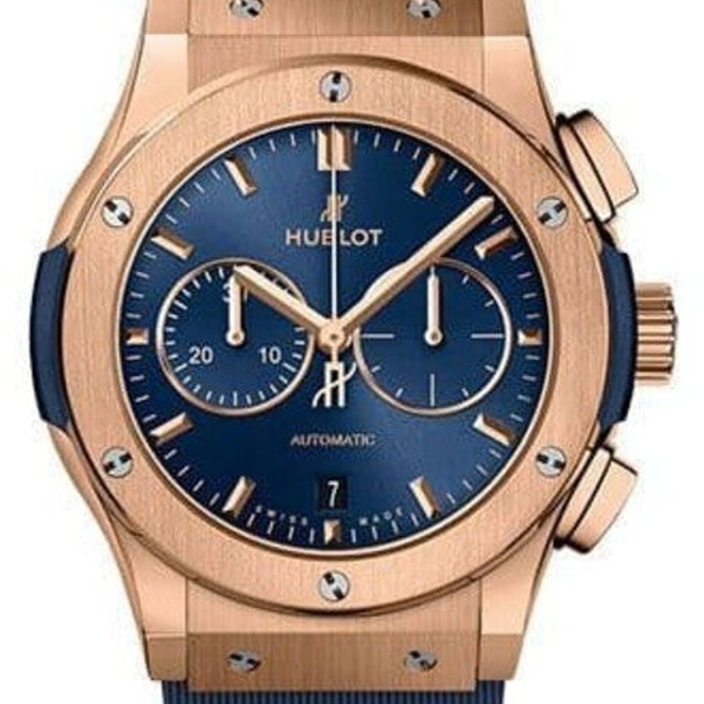 Hublot Classic Fusion Chronograph 541.OX.7180.RX (2025) - Blue dial 42 mm Rose Gold case (1/1)