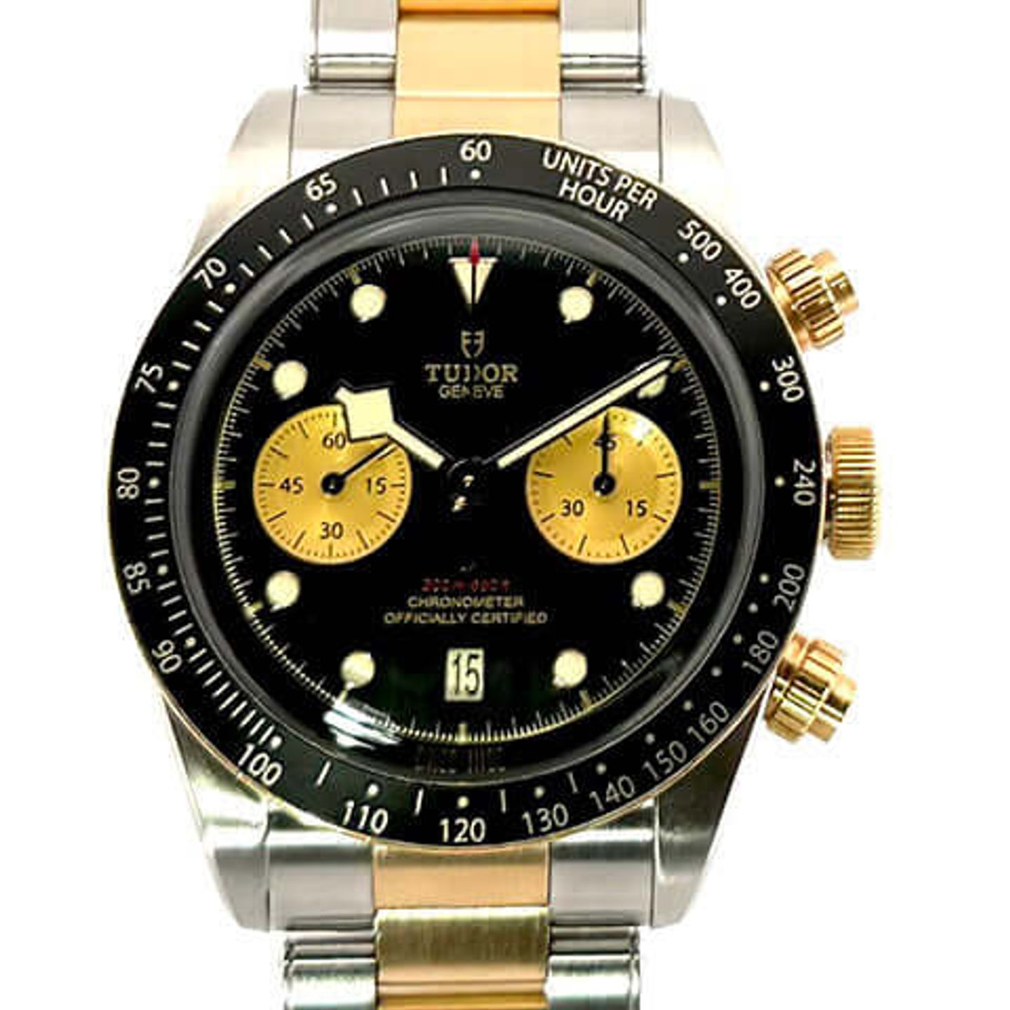 Tudor Black Bay Chrono 79363N (2020) - Zwart wijzerplaat 41mm Goud/Staal (1/8)