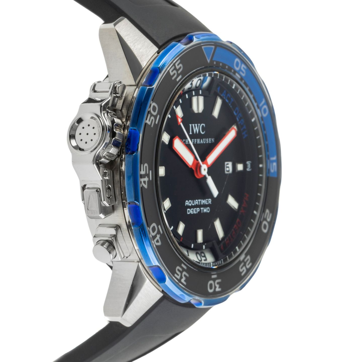 IWC Aquatimer Deep Two IW354702 (Onbekend (willekeurig serienummer)) - Zwart wijzerplaat 46mm Staal (7/8)