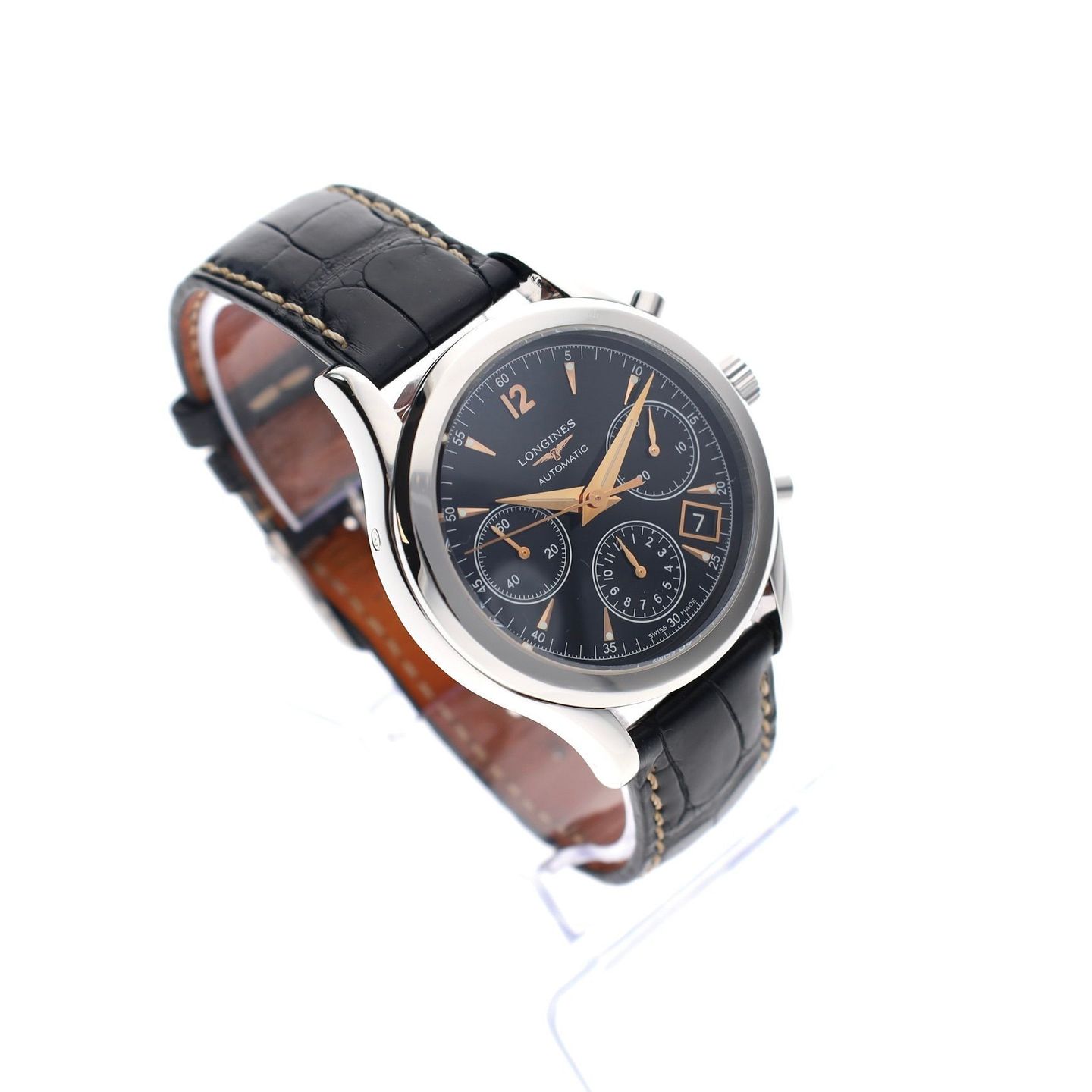 Longines Column-Wheel Chronograph L2.742.4.56.0 (2014) - Black dial 39 mm Steel case (7/8)