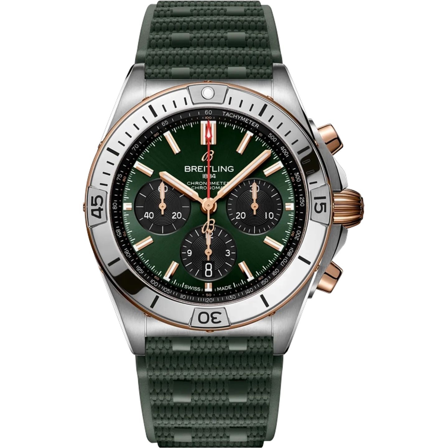 Breitling Chronomat 42 UB0134131L1S1 (2024) - Groen wijzerplaat 43mm Goud/Staal (1/1)