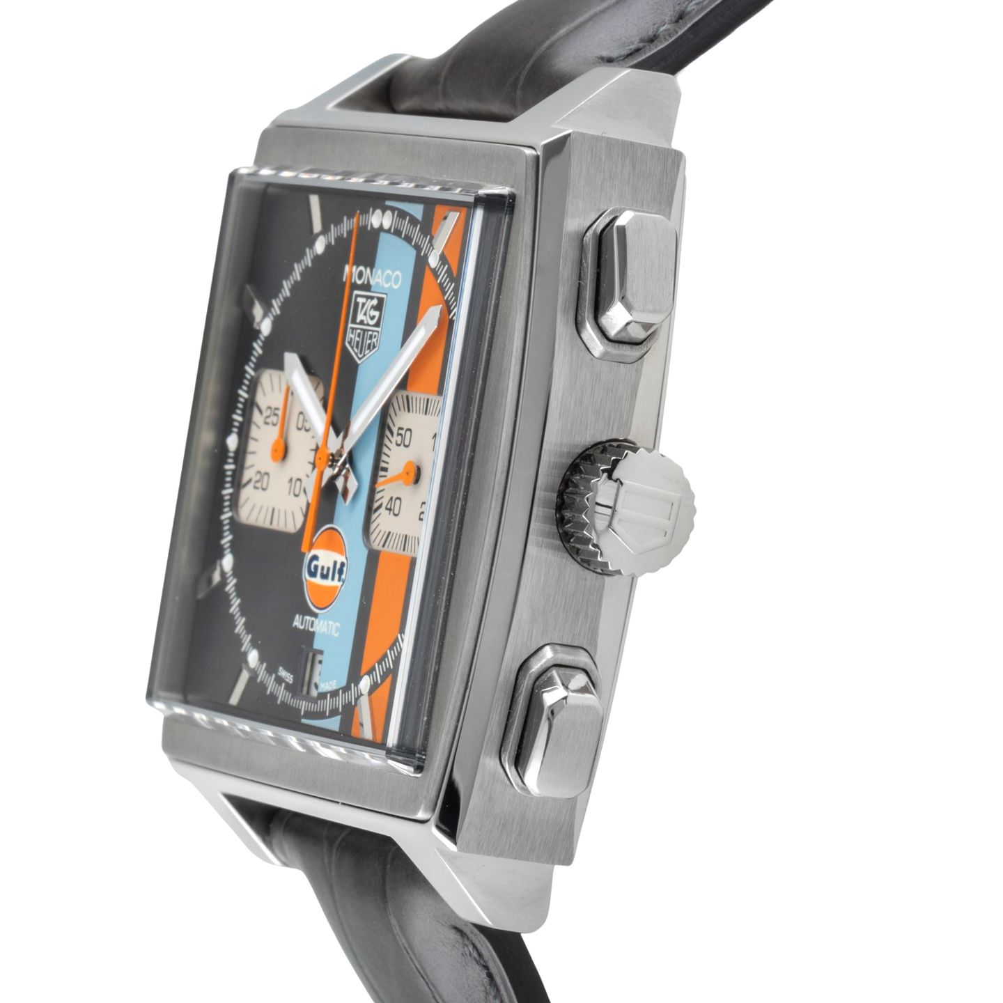 TAG Heuer Monaco Calibre 12 CAW2113.FC6250 (Onbekend (willekeurig serienummer)) - Zwart wijzerplaat 39mm Staal (6/8)