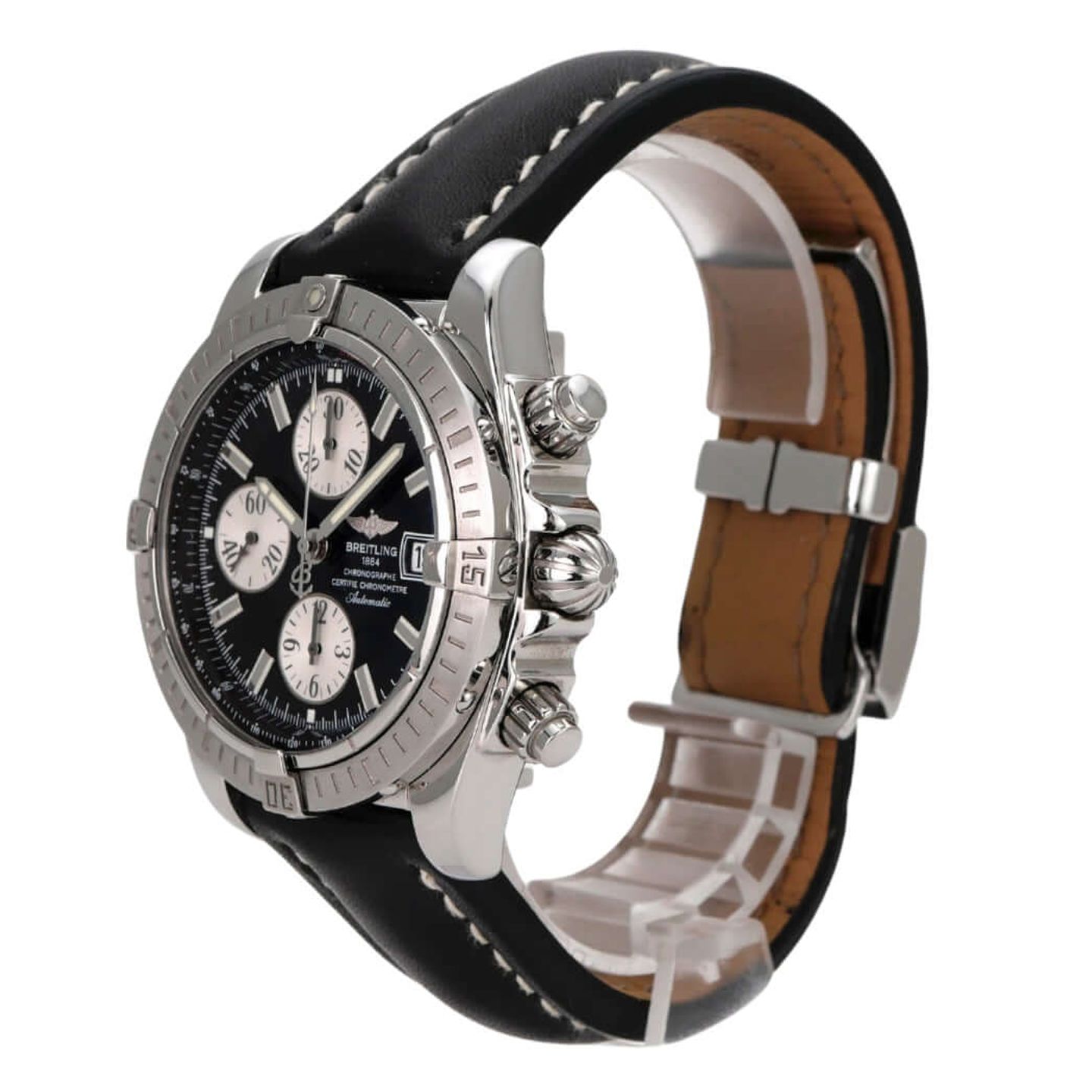 Breitling Chronomat Evolution A13356 (2007) - Zwart wijzerplaat 44mm Staal (3/8)