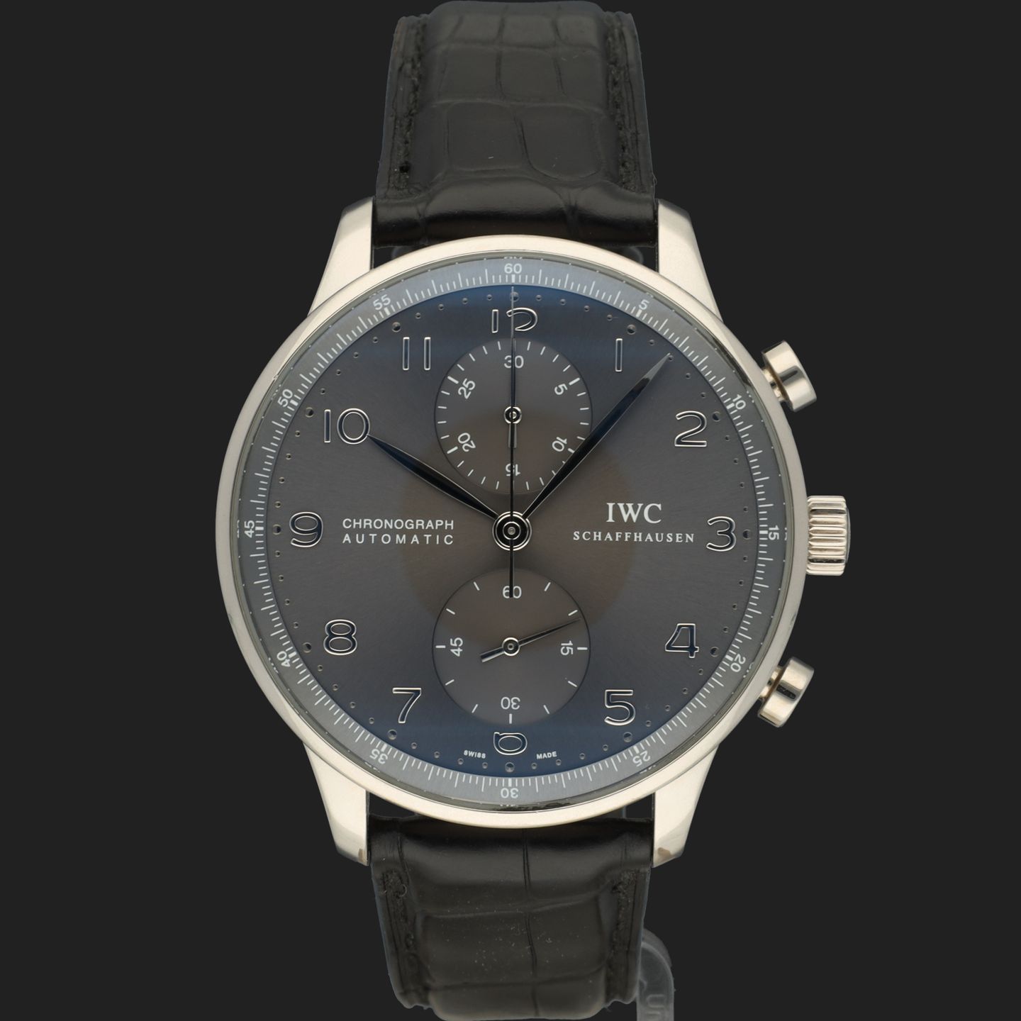 IWC Portuguese Chronograph IW371431 (2016) - Grey dial 41 mm White Gold case (3/8)