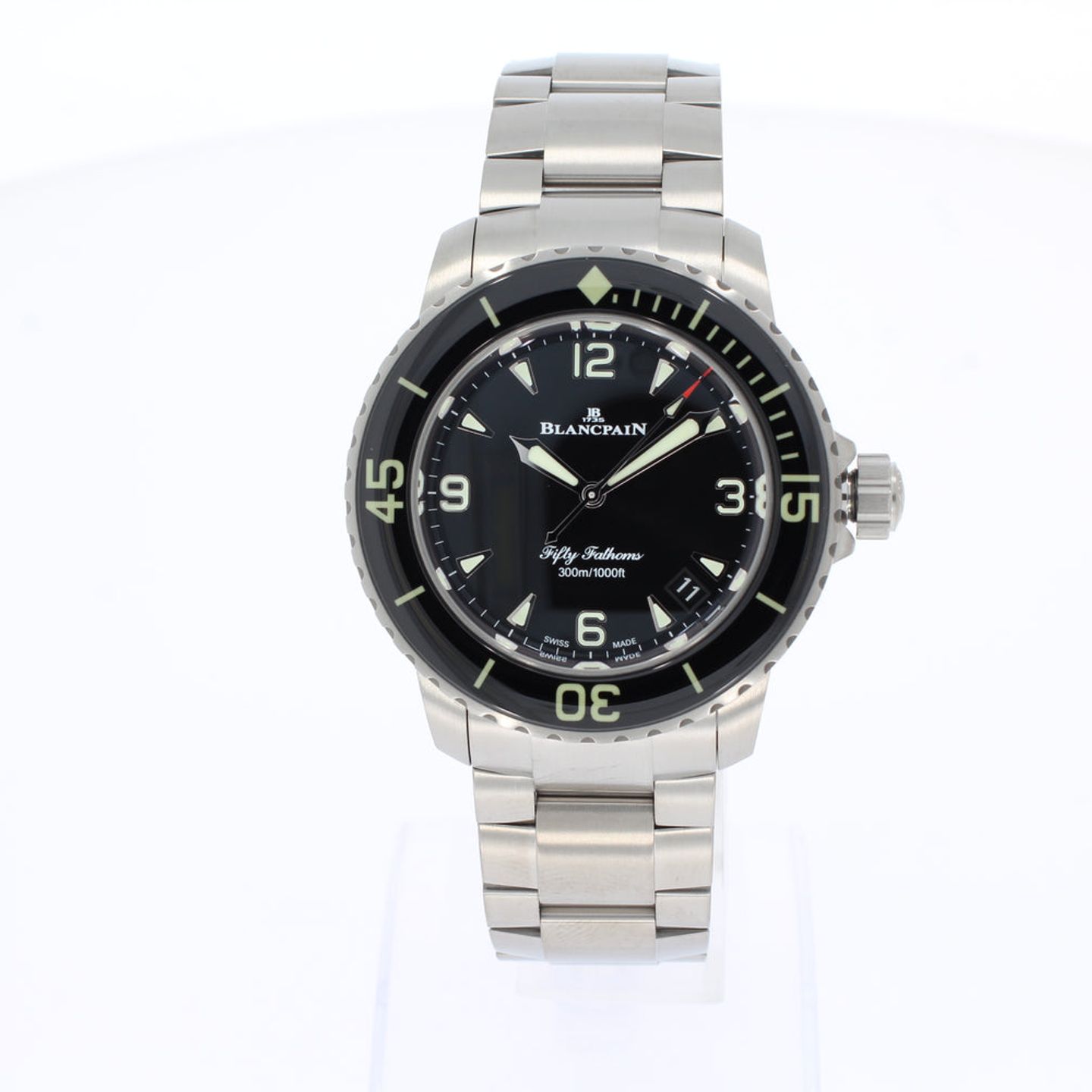 Blancpain Fifty Fathoms 5010-12B30-98S (2025) - Zwart wijzerplaat 42mm Titanium (1/4)