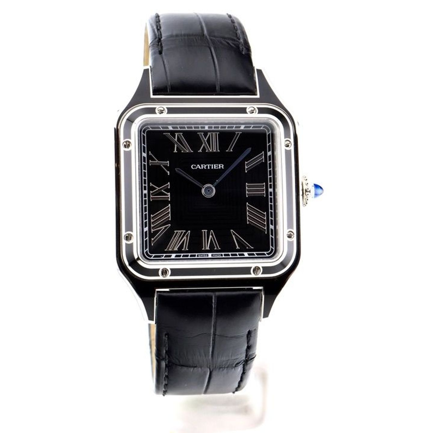 Cartier Santos Dumont WSSA0046 (2023) - Zwart wijzerplaat 31mm Staal (1/8)