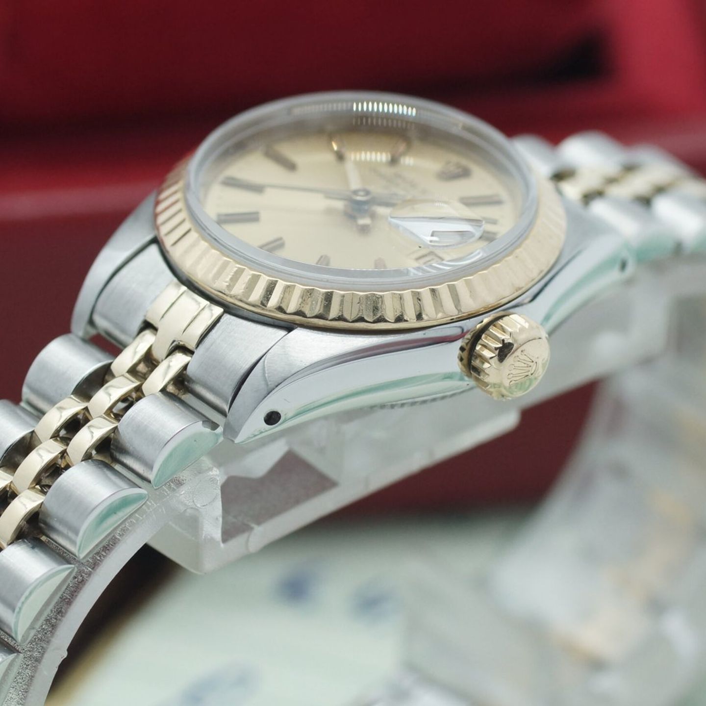 Rolex Lady-Datejust 69173 (1984) - Champagne dial 26 mm Gold/Steel case (8/8)