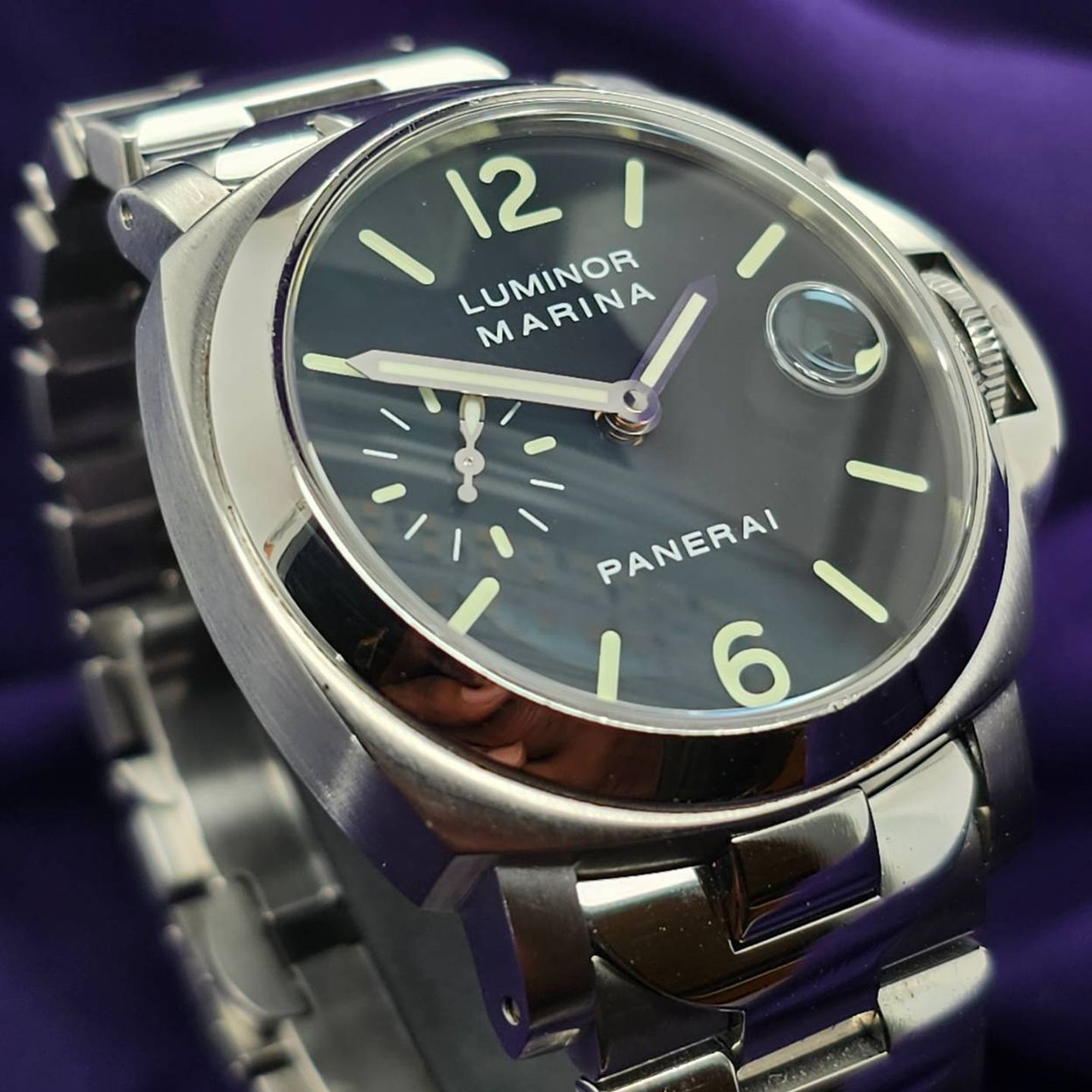 Panerai Luminor Marina Automatic PAM00050 (Unknown (random serial)) - Black dial 40 mm Steel case (4/5)