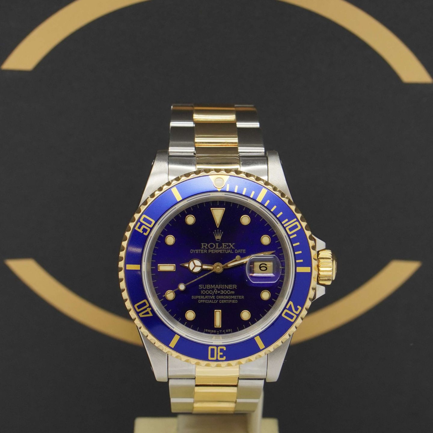 Rolex Submariner Date 16613 (1991) - Paars wijzerplaat 40mm Goud/Staal (1/7)