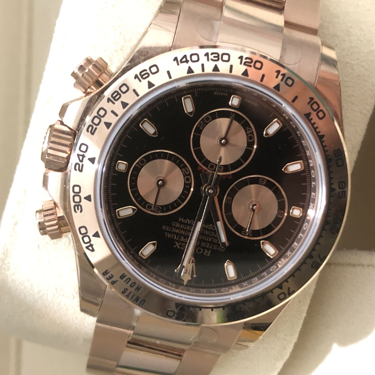 Rolex Daytona 116505 (Onbekend (willekeurig serienummer)) - Zwart wijzerplaat 40mm Roségoud (8/8)