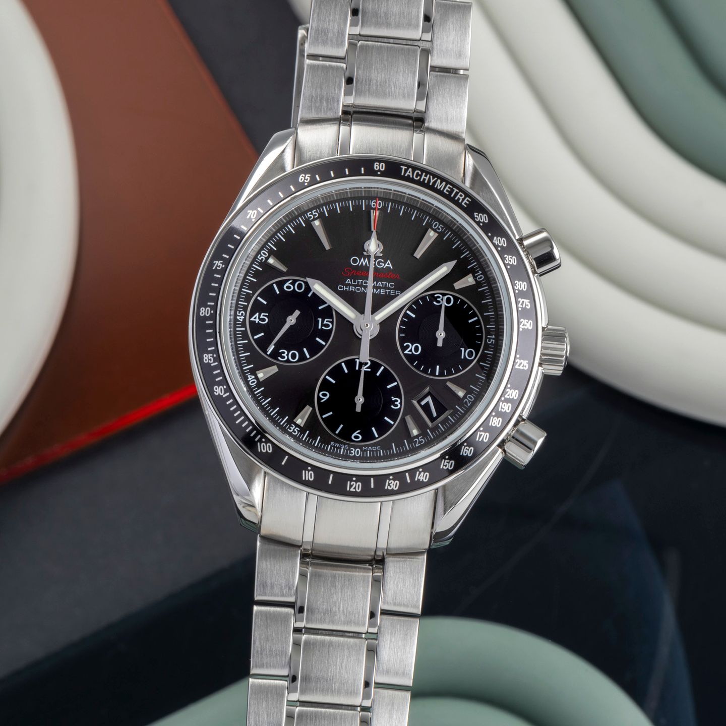 Omega Speedmaster Date 323.30.40.40.06.001 (2018) - Grey dial 40 mm Steel case (3/8)