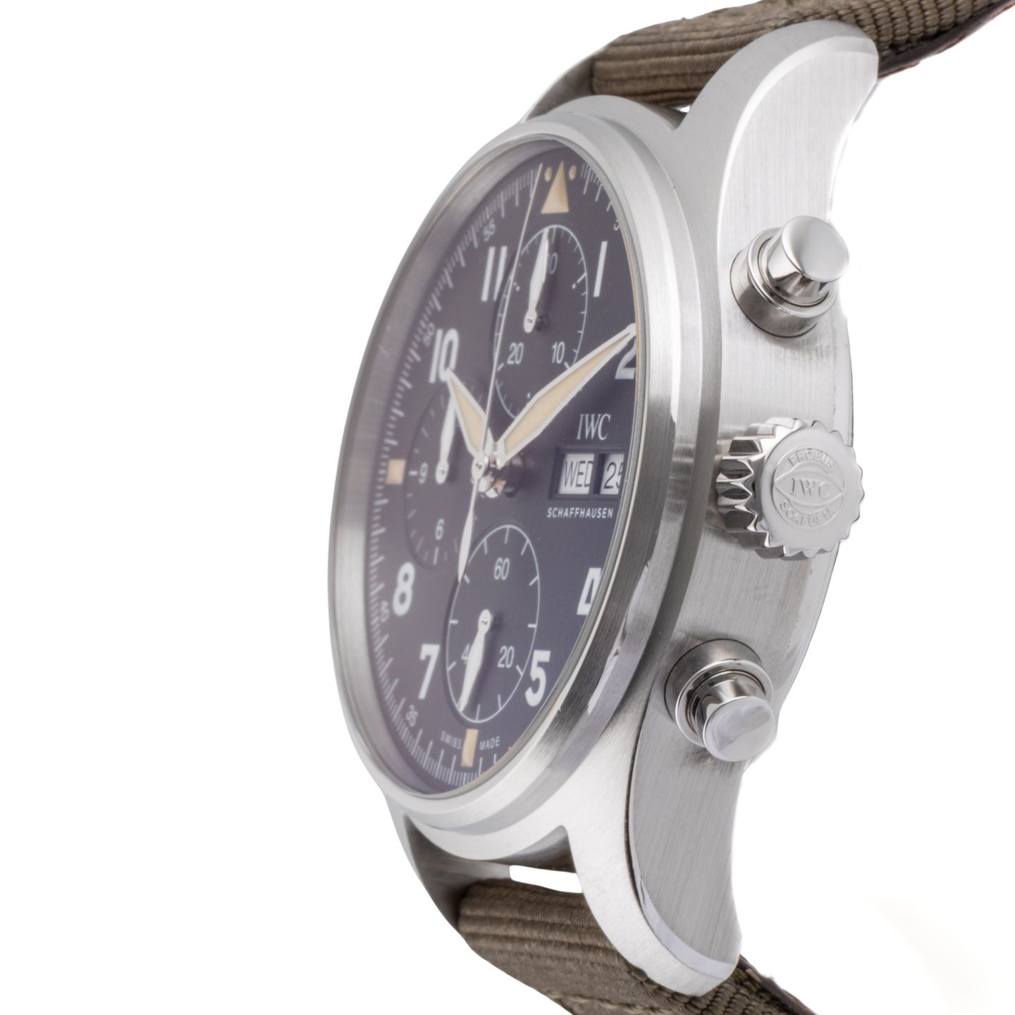 IWC Pilot Spitfire Chronograph IW387901 (2019) - Zwart wijzerplaat 41mm Staal (6/8)