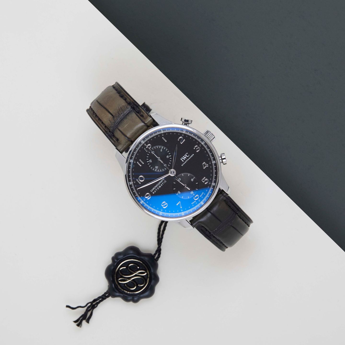 IWC Portuguese Chronograph IW371609 (2020) - Zwart wijzerplaat 41mm Staal (2/8)