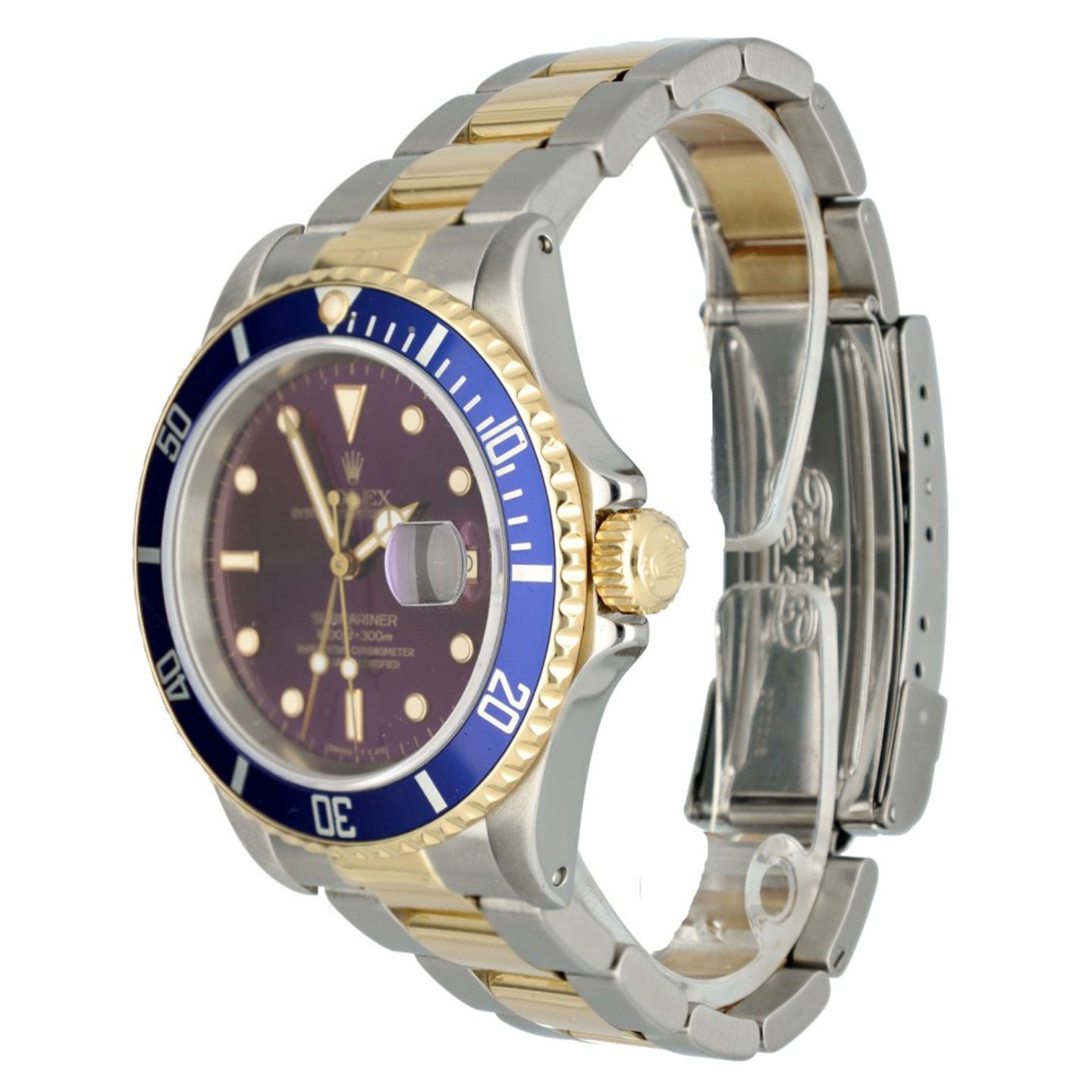 Rolex Submariner Date 16613 (1991) - Purple dial 40 mm Gold/Steel case (3/6)