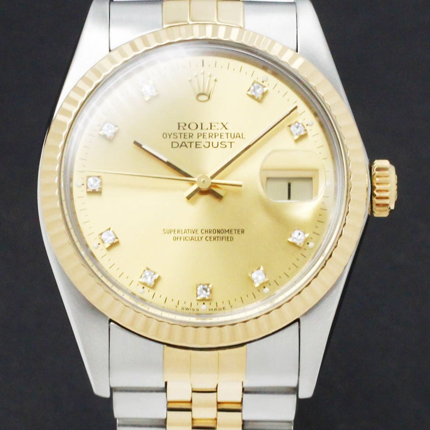 Rolex Datejust 36 16013 (1988) - Goud wijzerplaat 36mm Goud/Staal (1/7)