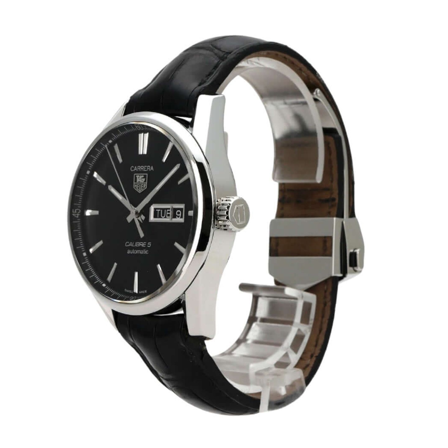 TAG Heuer Carrera Calibre 5 WAR201A.FC6266 (Onbekend (willekeurig serienummer)) - Zwart wijzerplaat 41mm Staal (3/8)