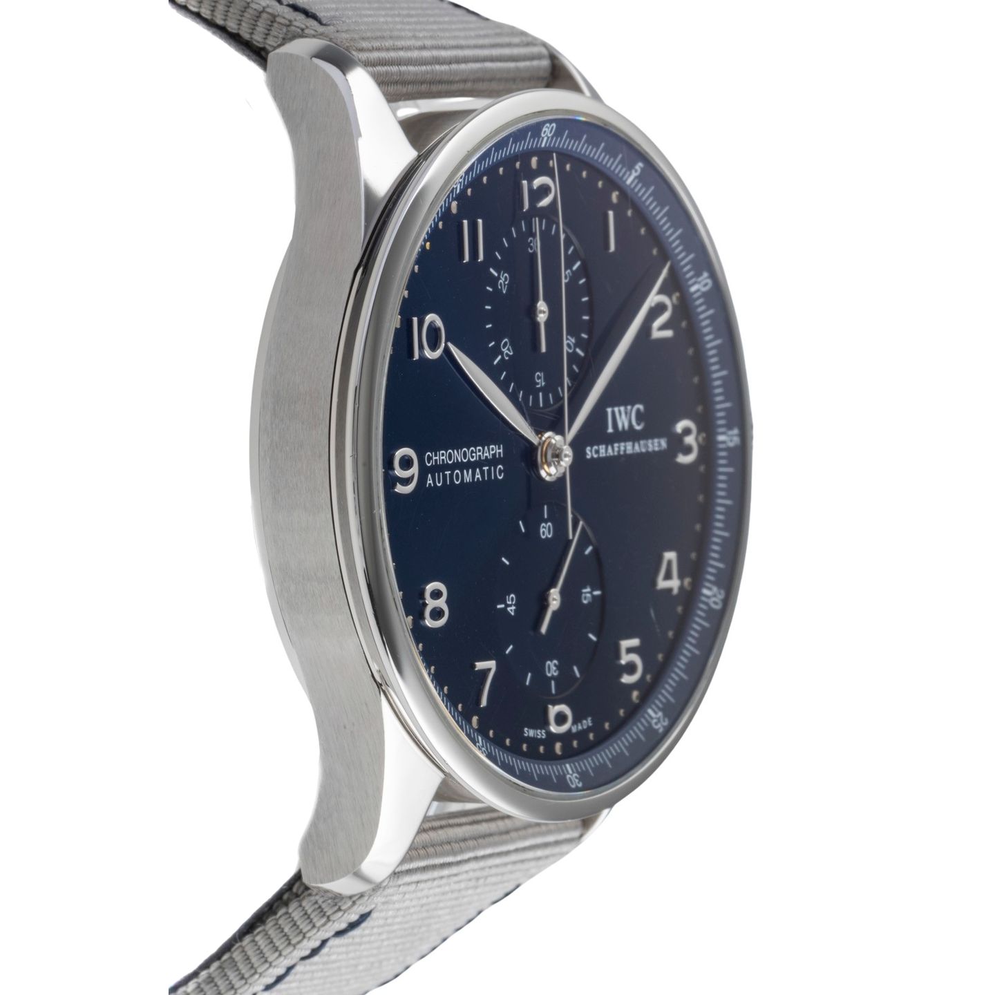 IWC Portuguese Chronograph IW371491 (Onbekend (willekeurig serienummer)) - Blauw wijzerplaat 41mm Staal (7/8)