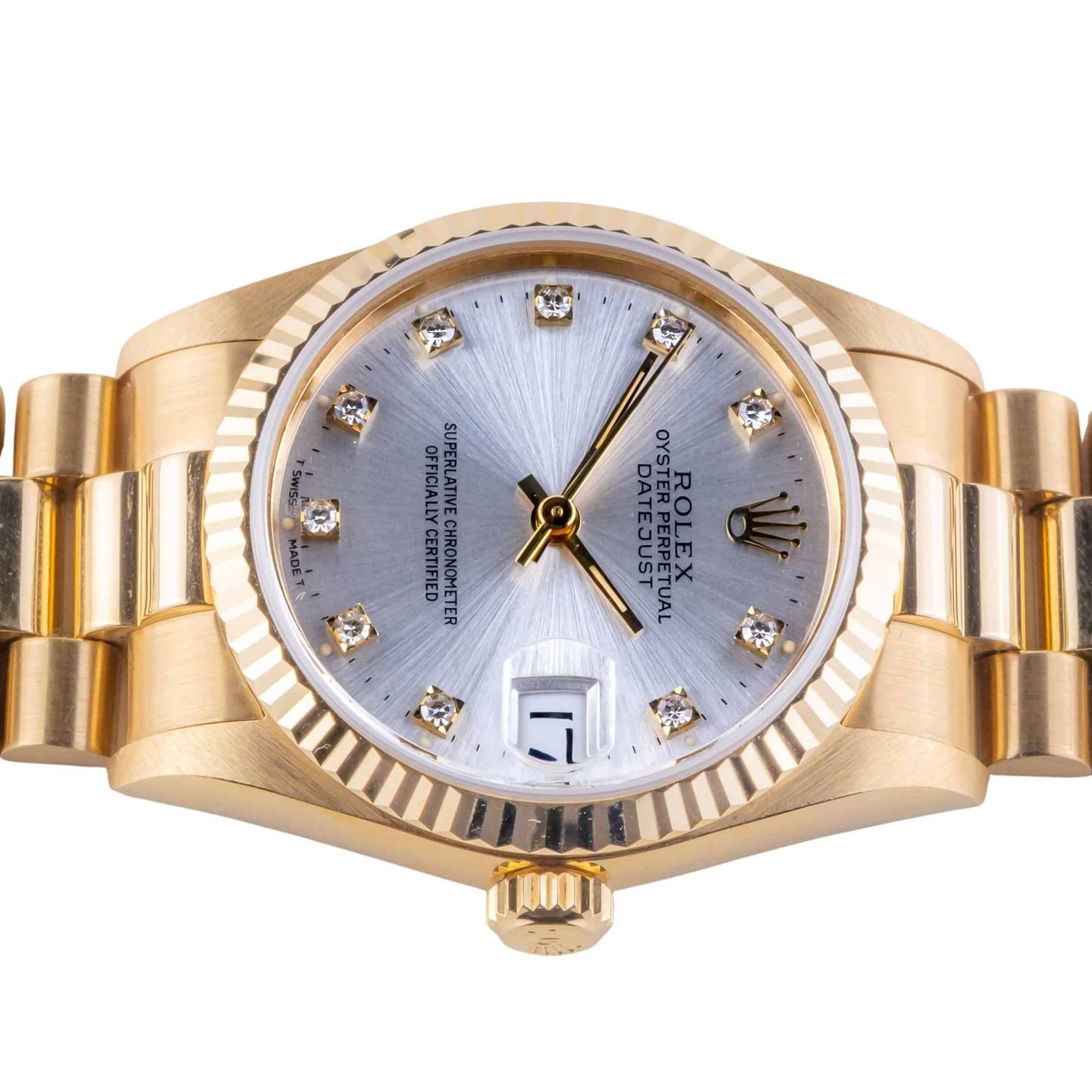Rolex Datejust 31 68278 (1988) - Silver dial 31 mm Yellow Gold case (6/8)