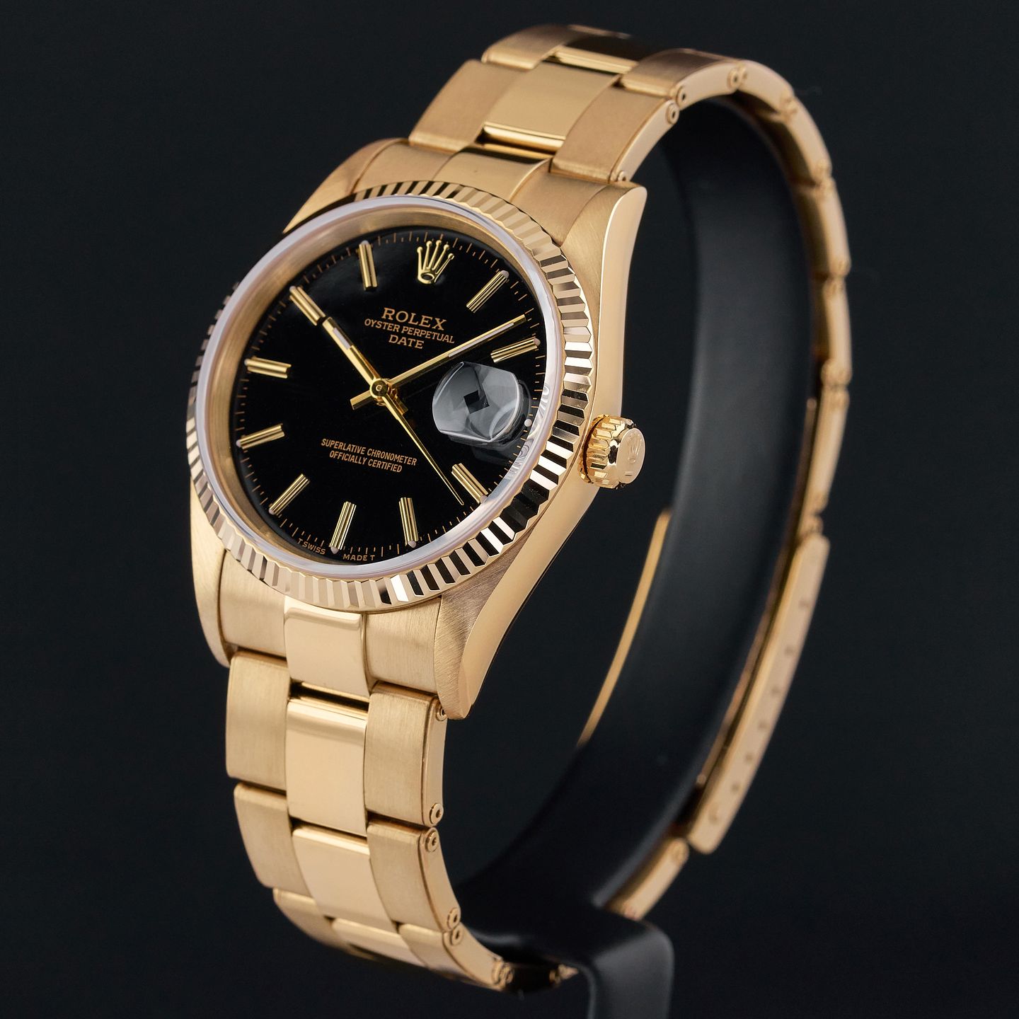 Rolex Oyster Perpetual Date 15238 (1991) - 34 mm Yellow Gold case (4/8)
