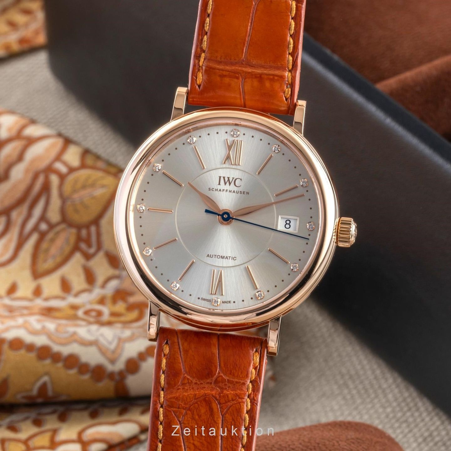 IWC Portofino Automatic IW458105 (Onbekend (willekeurig serienummer)) - Zilver wijzerplaat 37mm Roodgoud (1/8)
