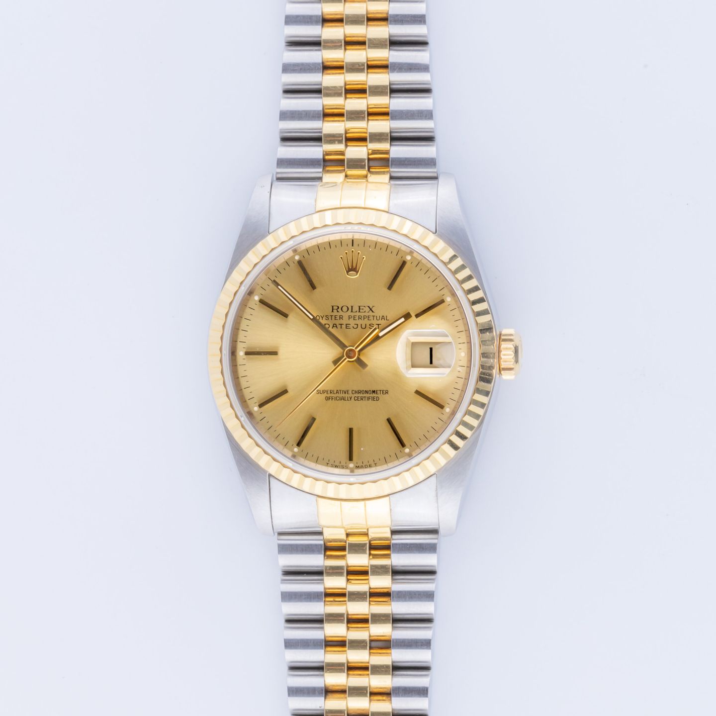Rolex Datejust 36 16233 (1990) - Champagne dial 36 mm Gold/Steel case (3/5)