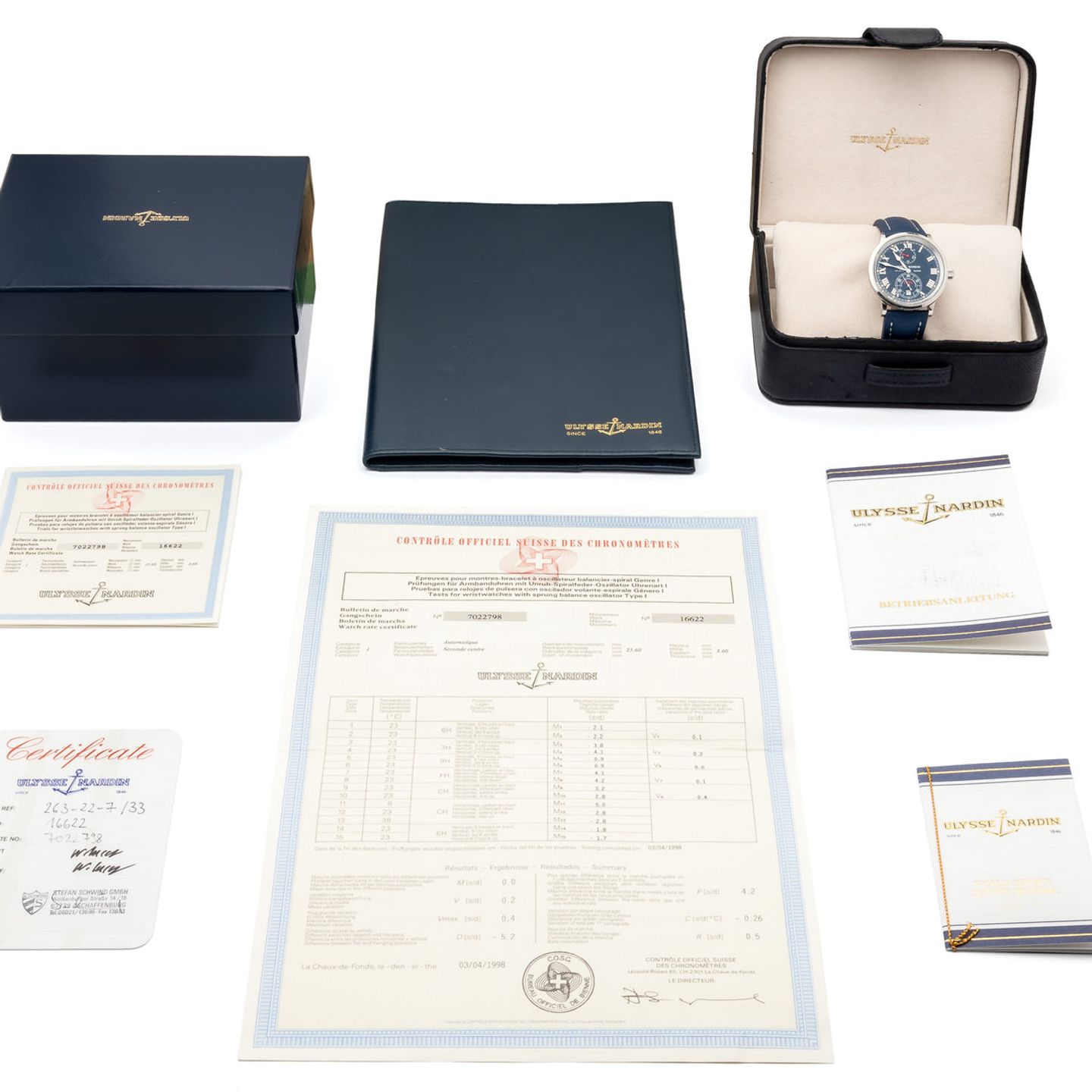 Ulysse Nardin Marine 263-22 (1998) - Blauw wijzerplaat 38mm Staal (6/6)