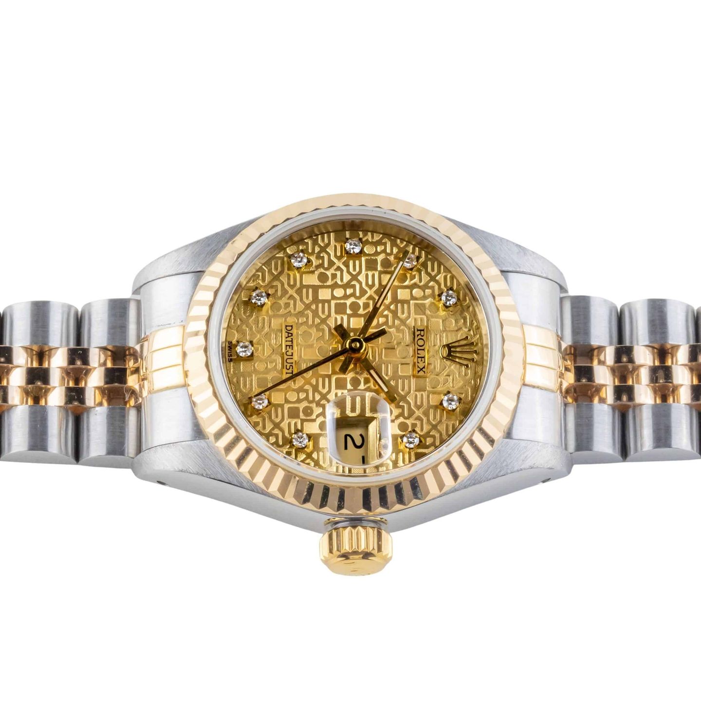 Rolex Lady-Datejust 69173 (1990) - Champagne dial 26 mm Gold/Steel case (6/8)