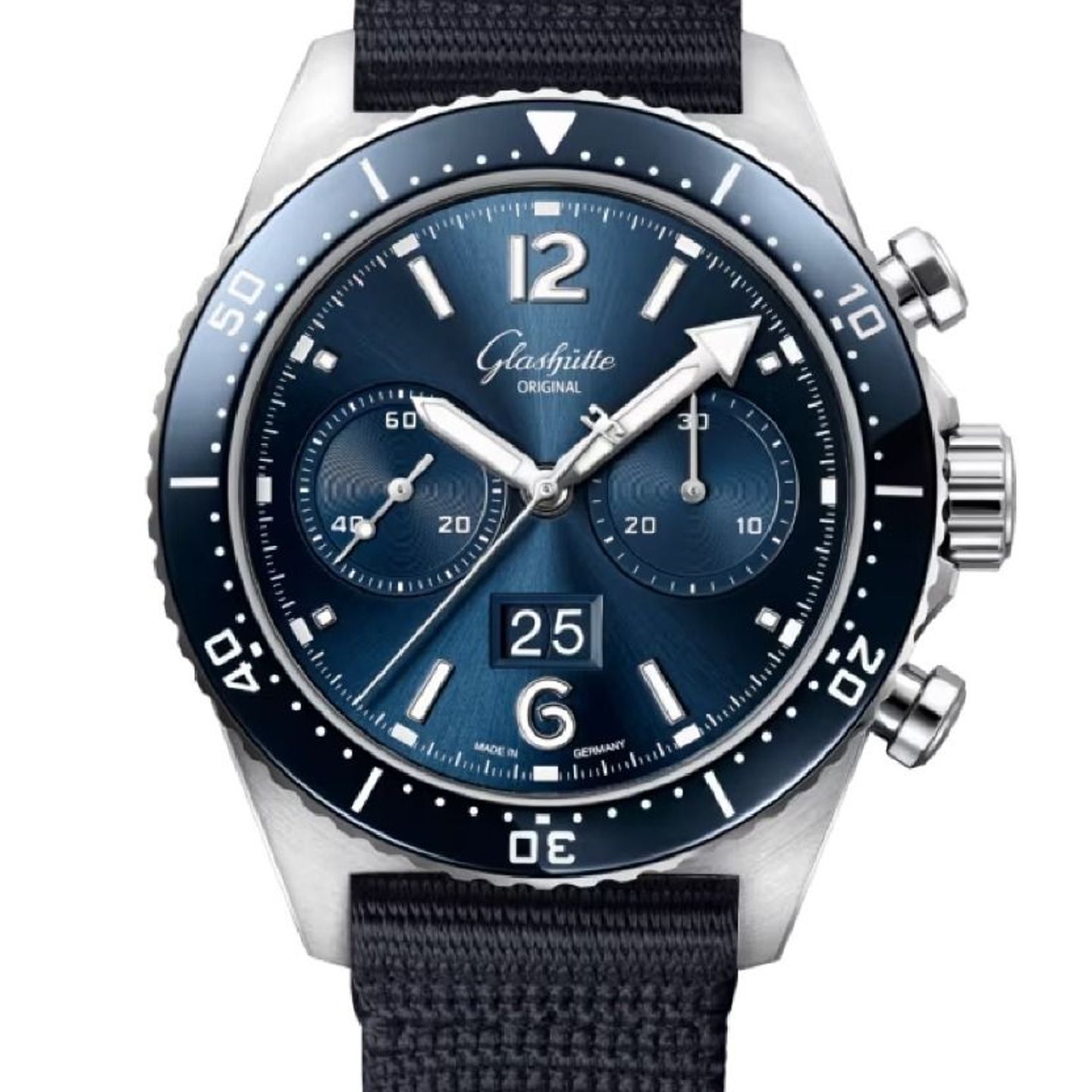 Glashütte Original SeaQ Chronograph 1-37-23-02-81-36 (2024) - Blauw wijzerplaat 43mm Staal (1/8)