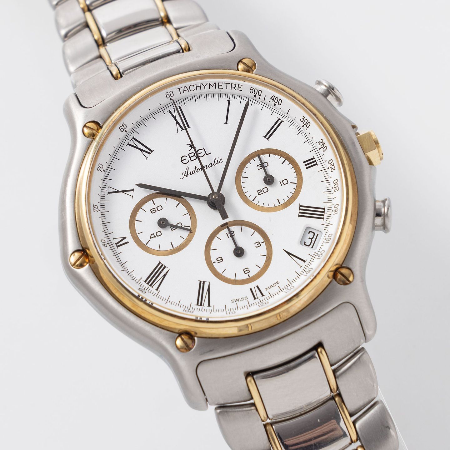 Ebel 1911 1134901 (1980) - White dial 38 mm Gold/Steel case (6/8)