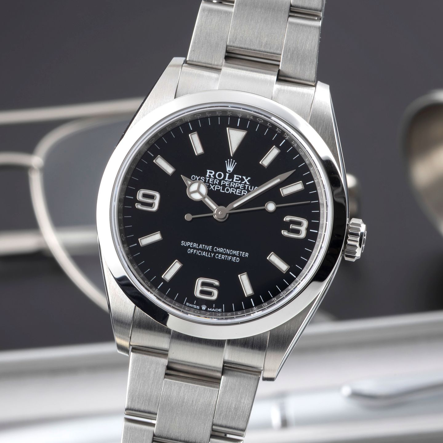 Rolex Explorer 124270 (Onbekend (willekeurig serienummer)) - Zwart wijzerplaat 36mm Staal (3/8)